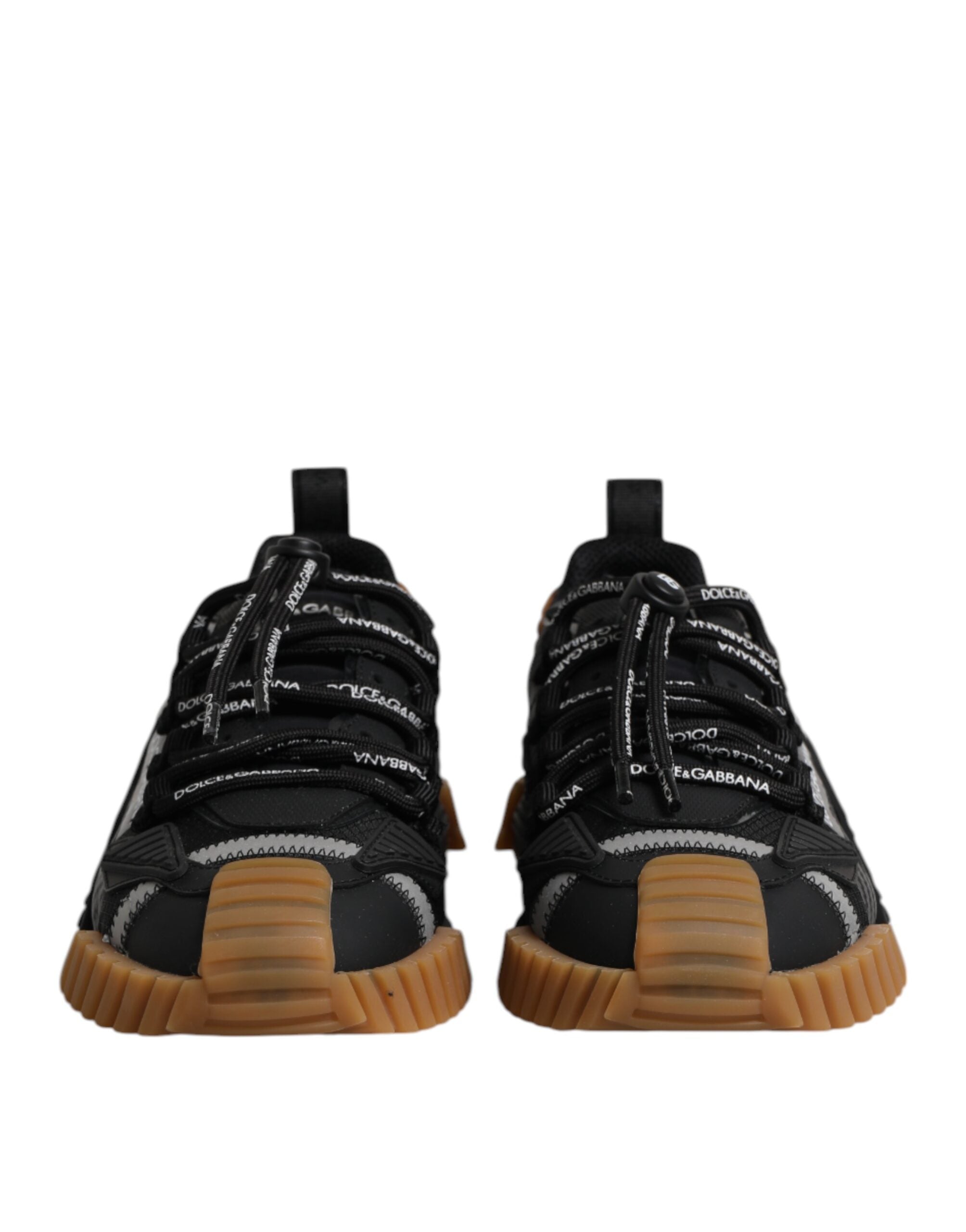 Dolce & Gabbana Black Brown Lace Up Low Top NS1 Sneakers Shoes