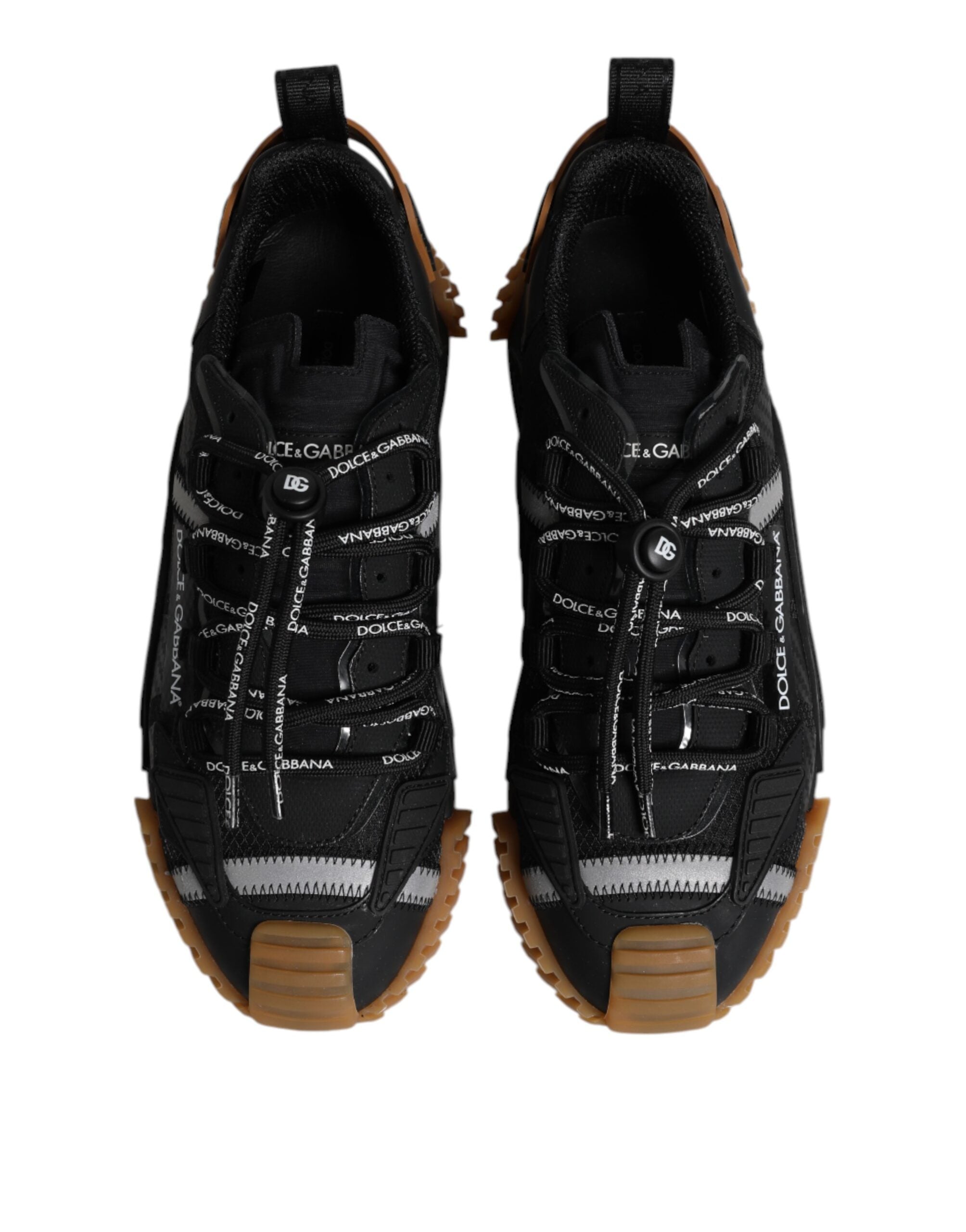 Dolce & Gabbana Black Brown Lace Up Low Top NS1 Sneakers Shoes