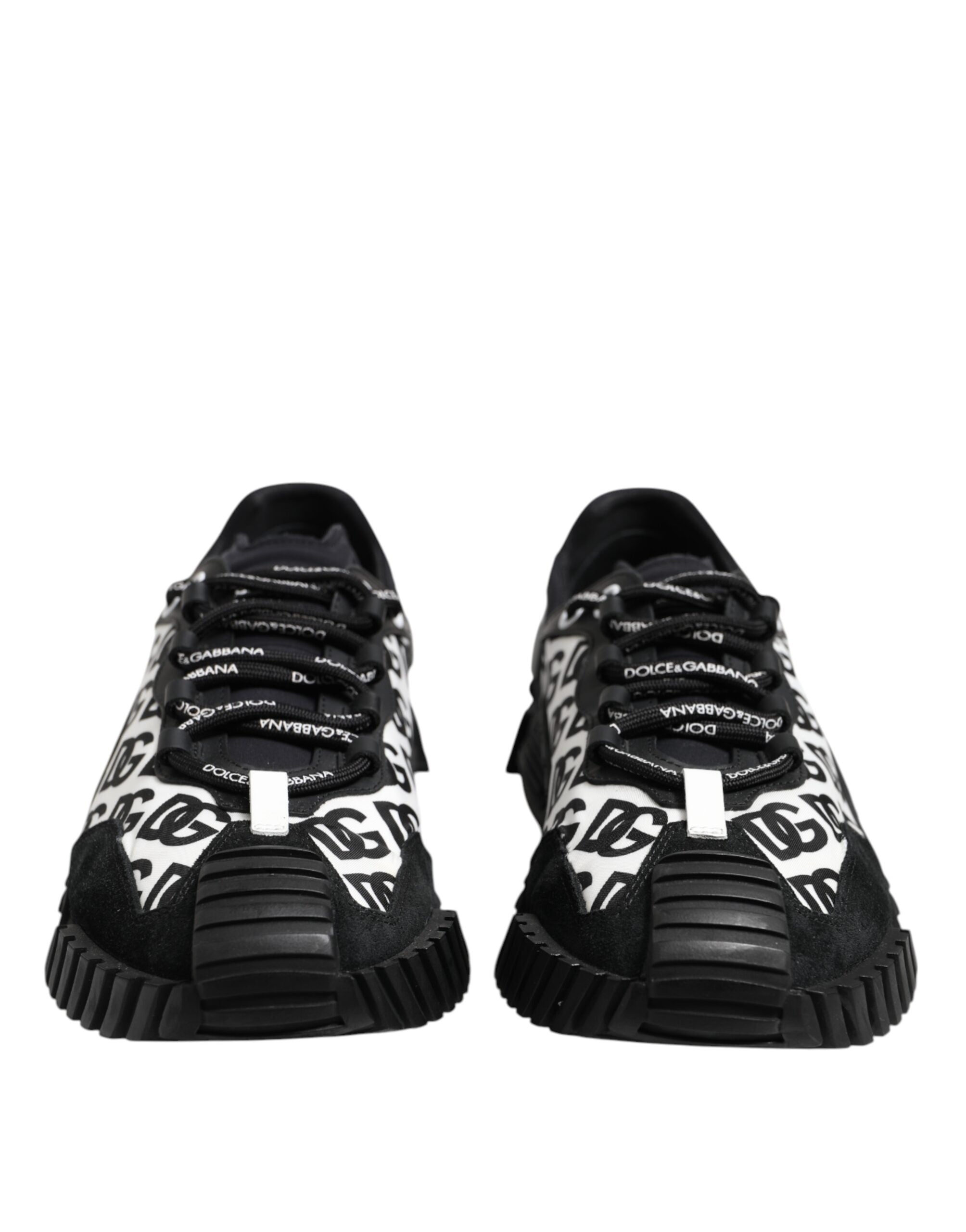 Dolce & Gabbana Black Logo Lace Up Low Top NS1 Sneakers Shoes