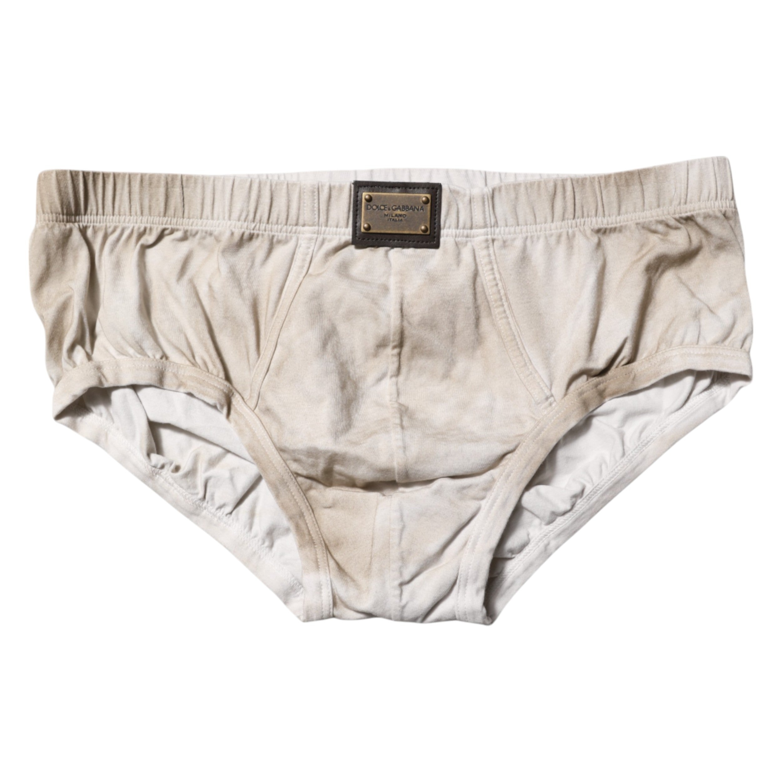 Dolce & Gabbana Gray Cotton Stretch Regular Men Brief Underwear