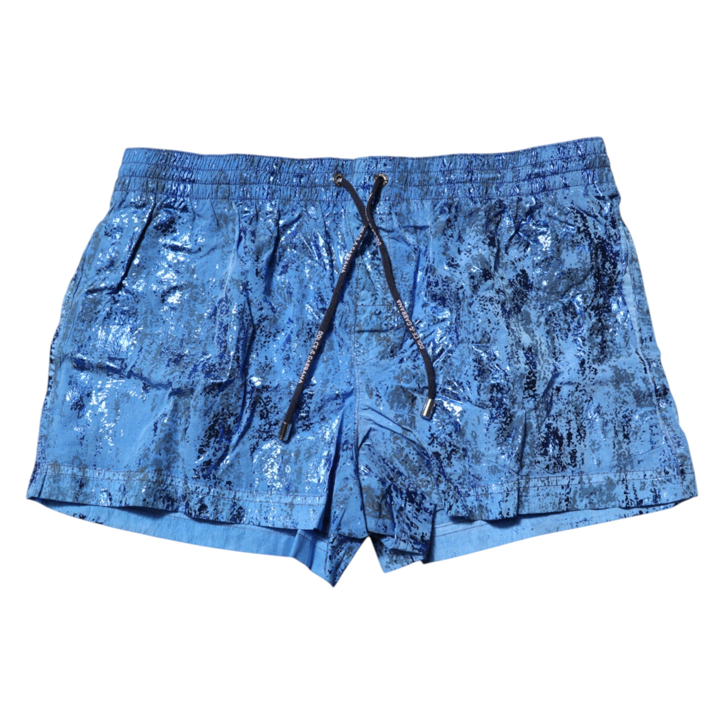 Dolce & Gabbana Blue Logo Drawstring Beachwear Shorts Swimwear