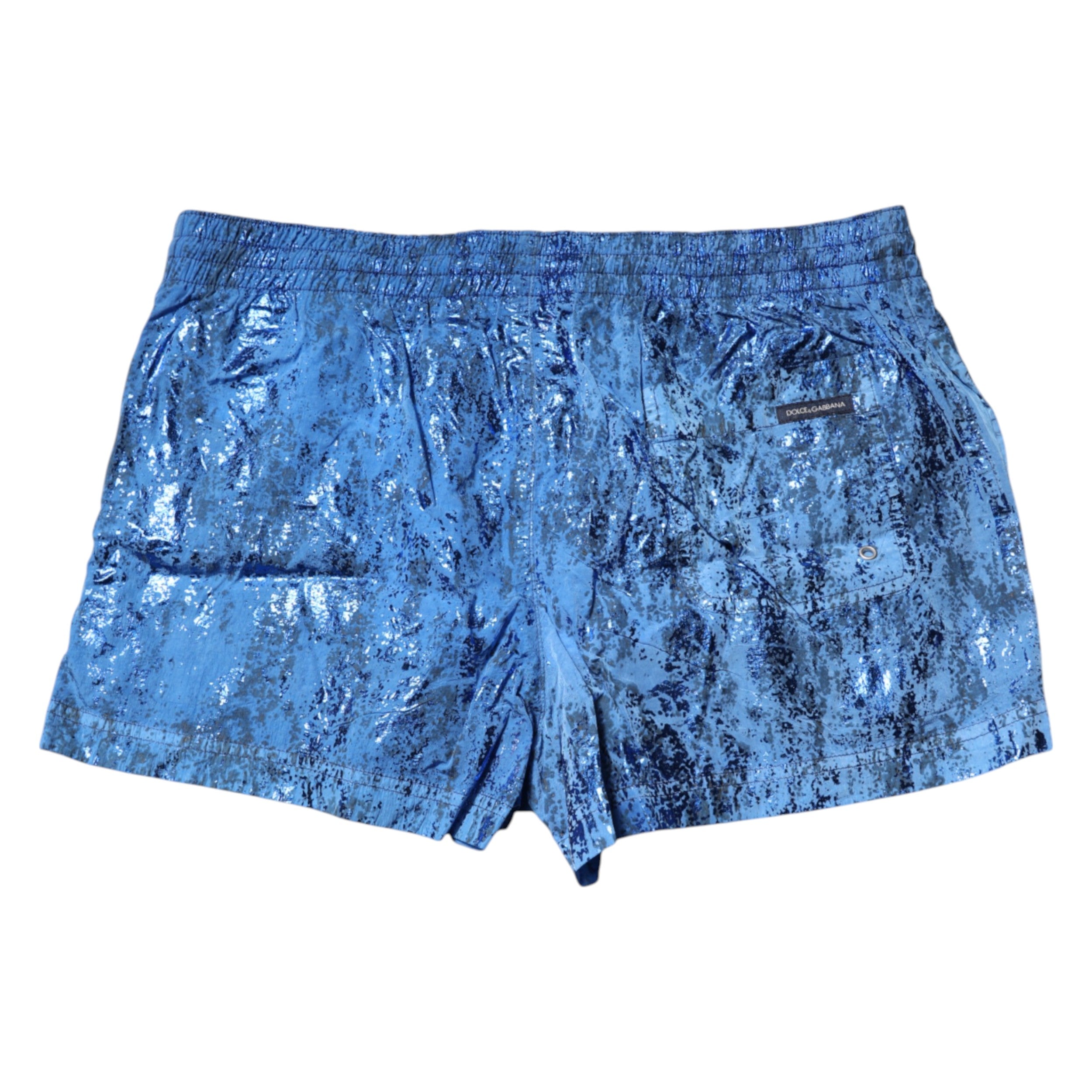 Dolce & Gabbana Blue Logo Drawstring Beachwear Shorts Swimwear