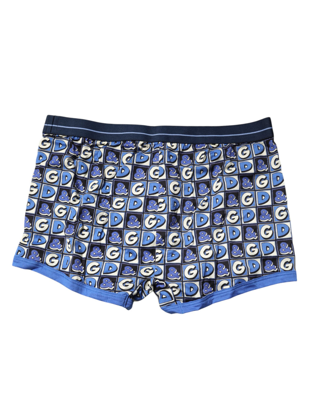 Dolce & Gabbana Blue Cotton Logo Print Regular Boxer Underwear