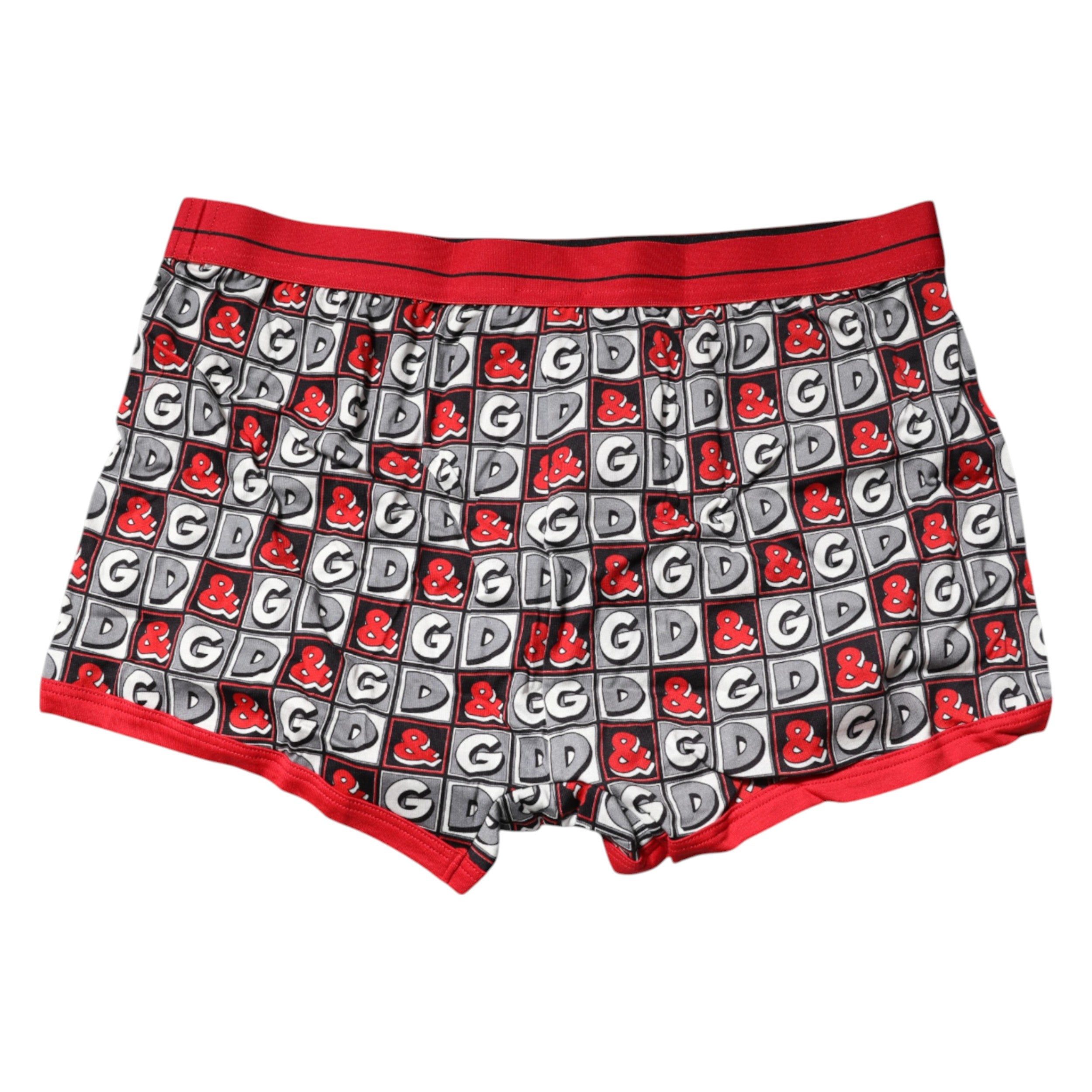 Dolce & Gabbana Red Cotton Logo Print Regular Boxer Underwear