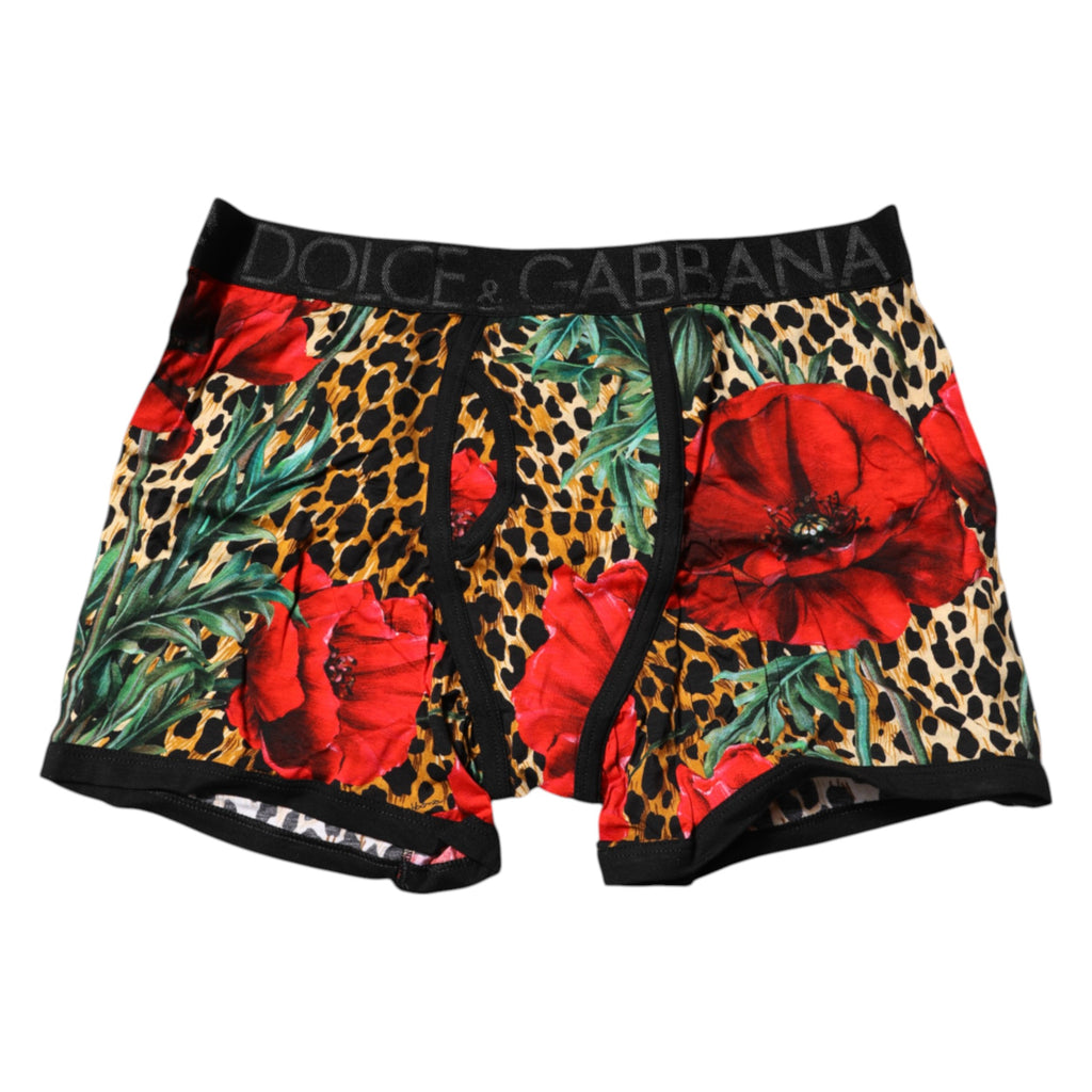 Dolce & Gabbana Brown Leopard Print Regular Boxer Underwear
