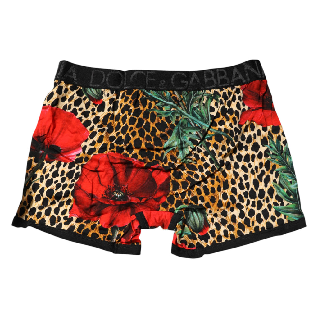 Dolce & Gabbana Brown Leopard Print Regular Boxer Underwear