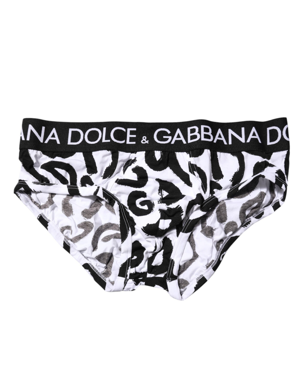 Dolce & Gabbana Black White Logo Print Regular Brief Underwear