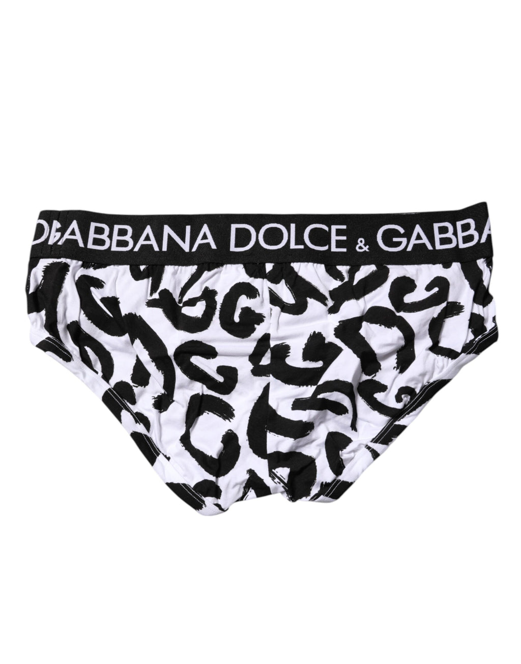 Dolce & Gabbana Black White Logo Print Regular Brief Underwear
