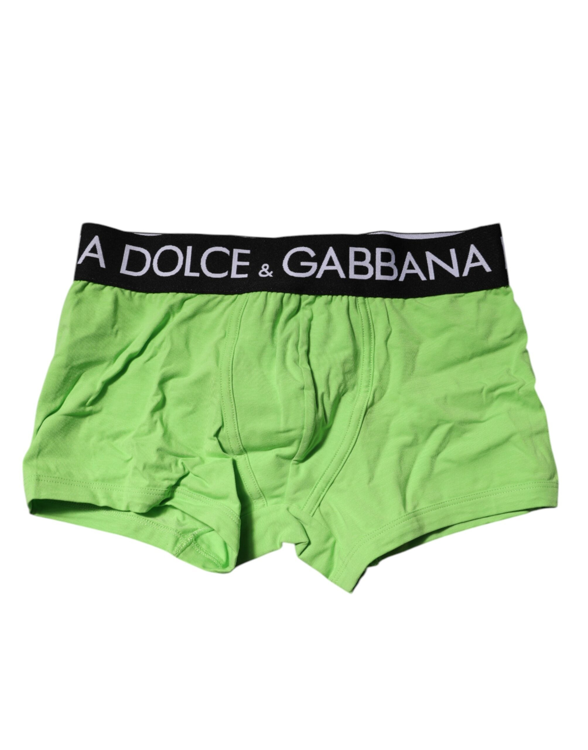 Dolce & Gabbana Green Cotton Regular Men Boxer Brief Underwear