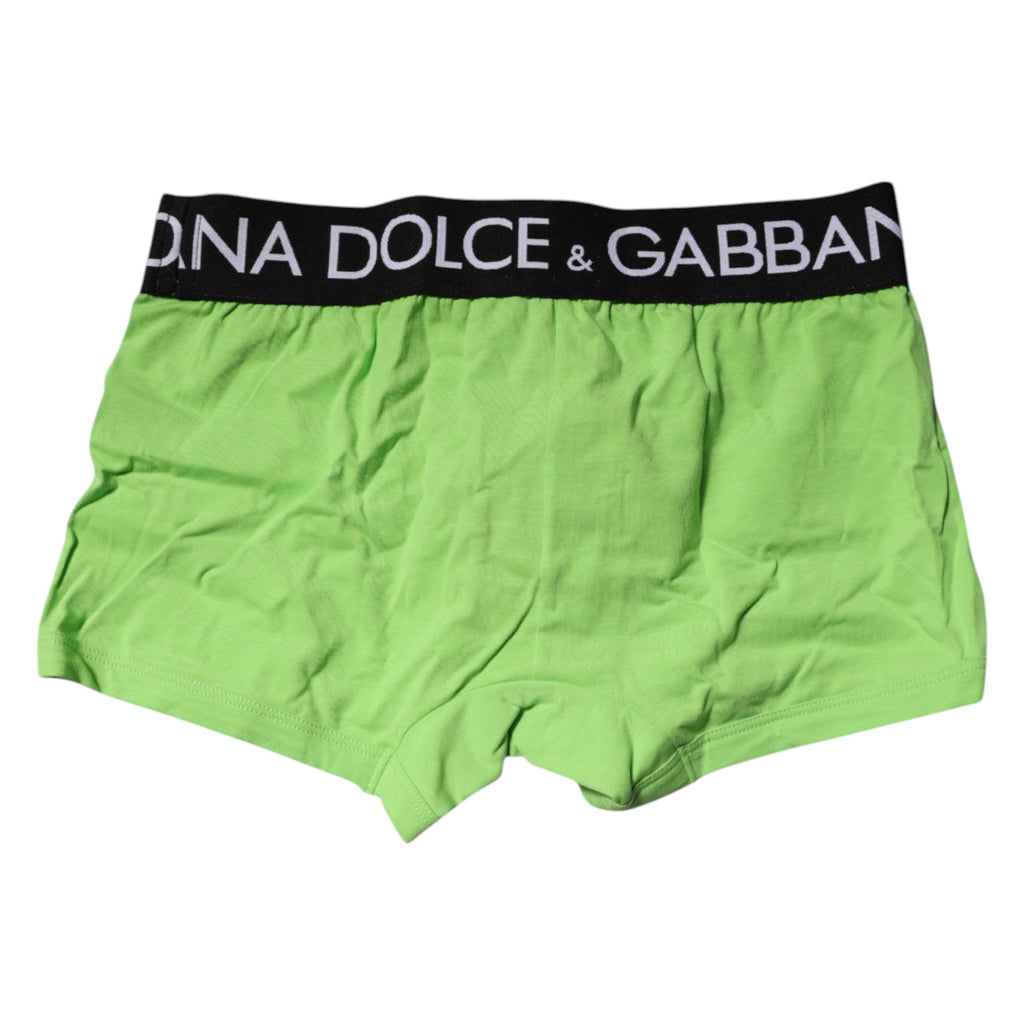 Dolce & Gabbana Green Cotton Regular Men Boxer Brief Underwear