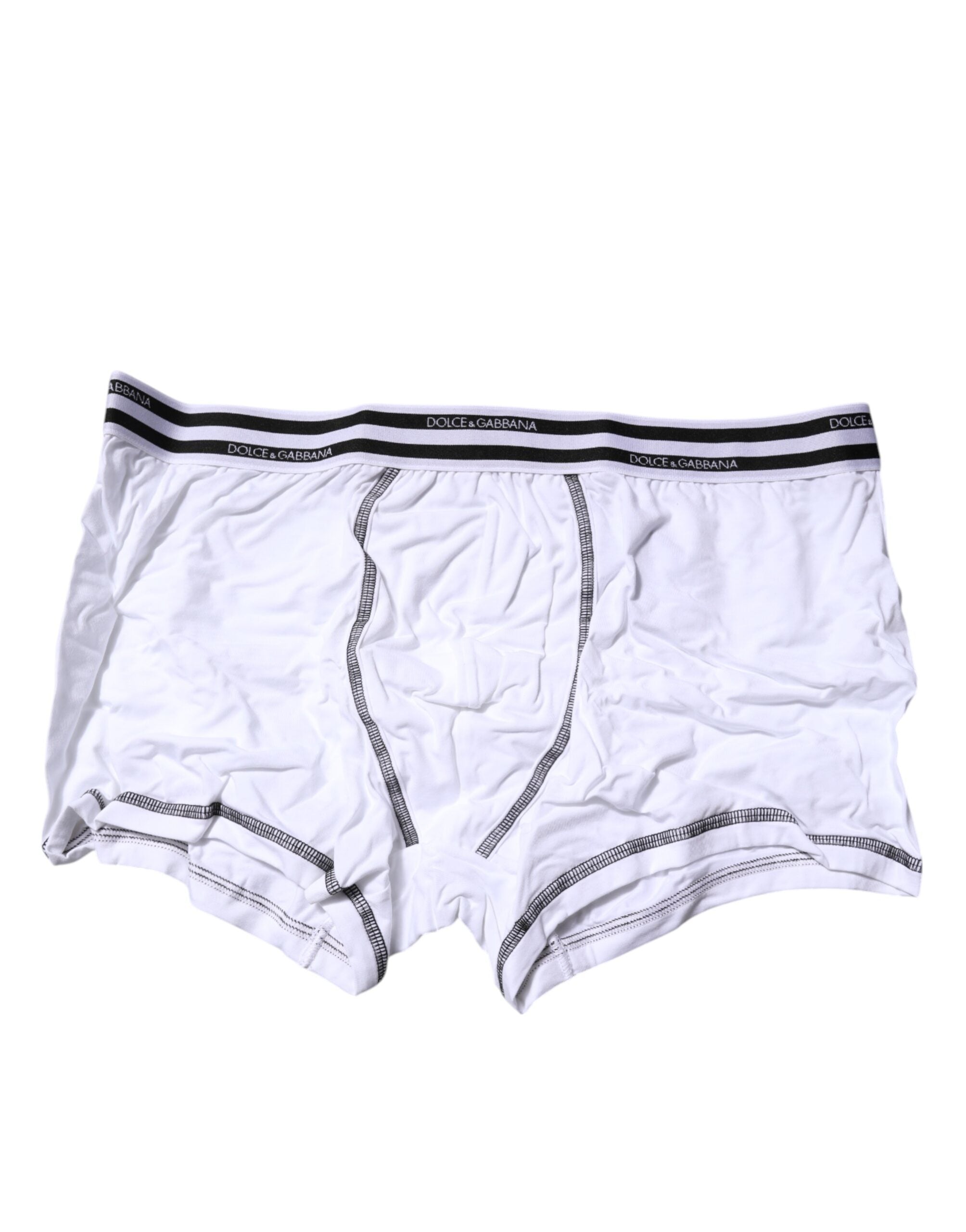 Dolce & Gabbana White Cotton Stretch Regular Boxer Underwear