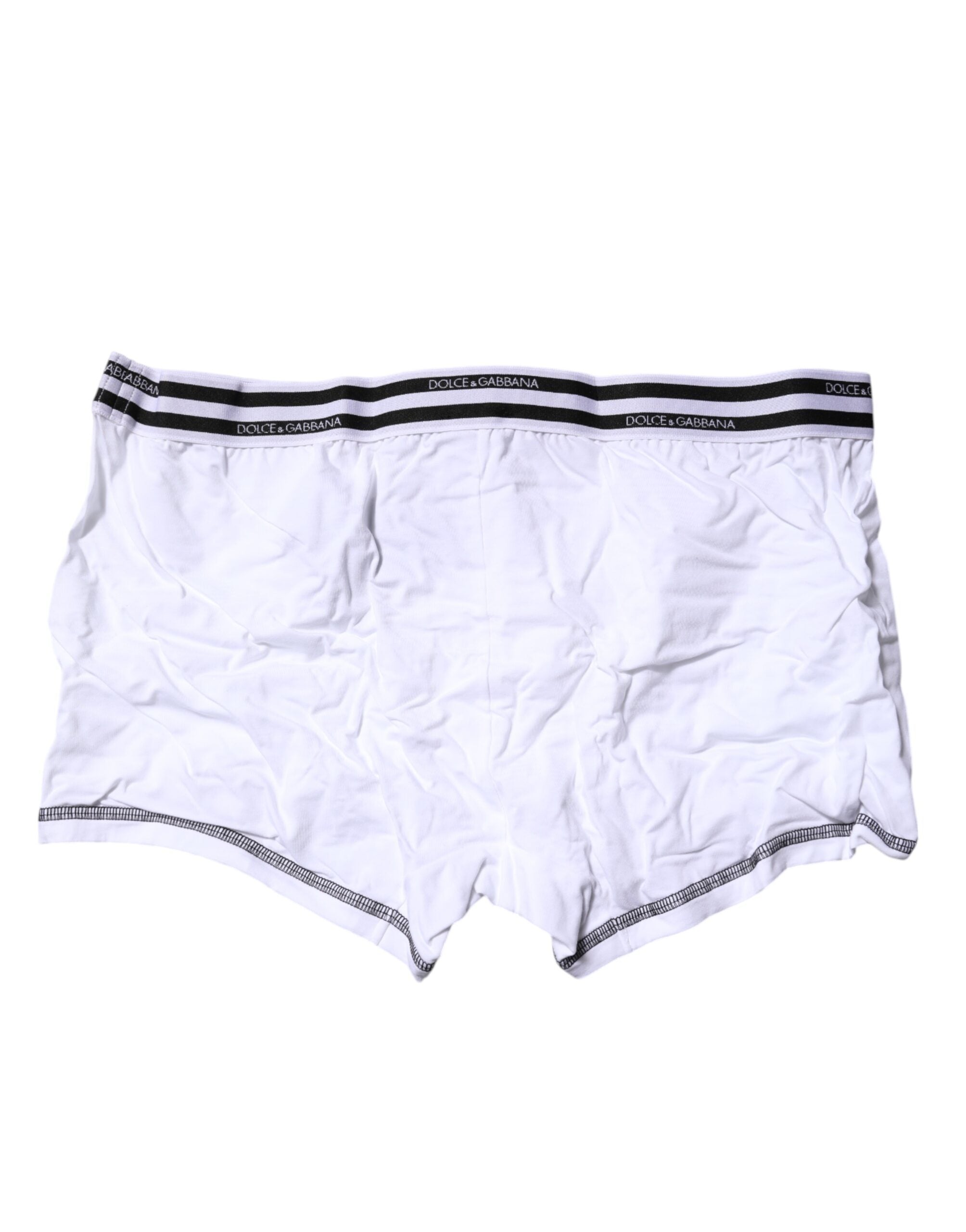 Dolce & Gabbana White Cotton Stretch Regular Boxer Underwear