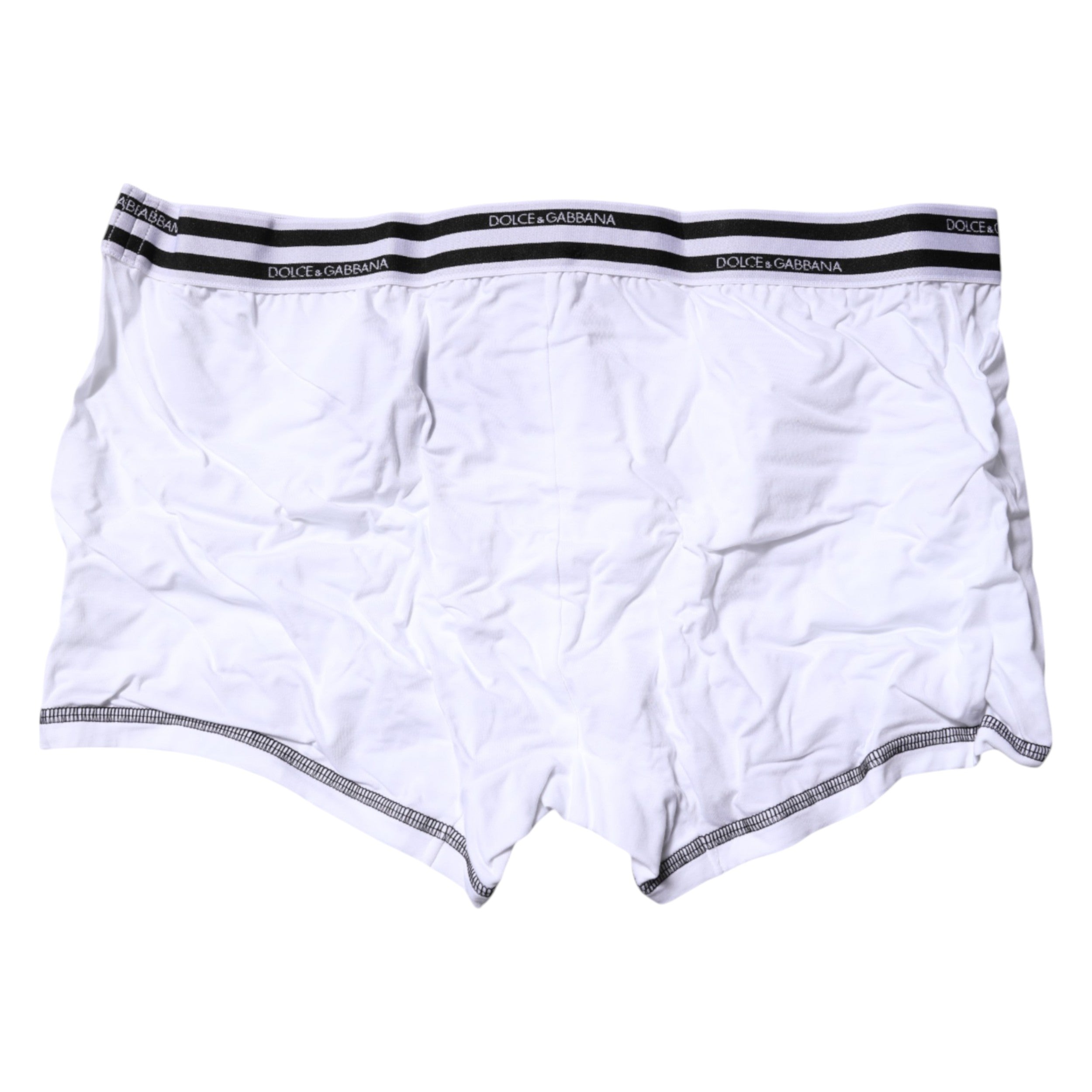 Dolce & Gabbana White Cotton Stretch Regular Boxer Underwear