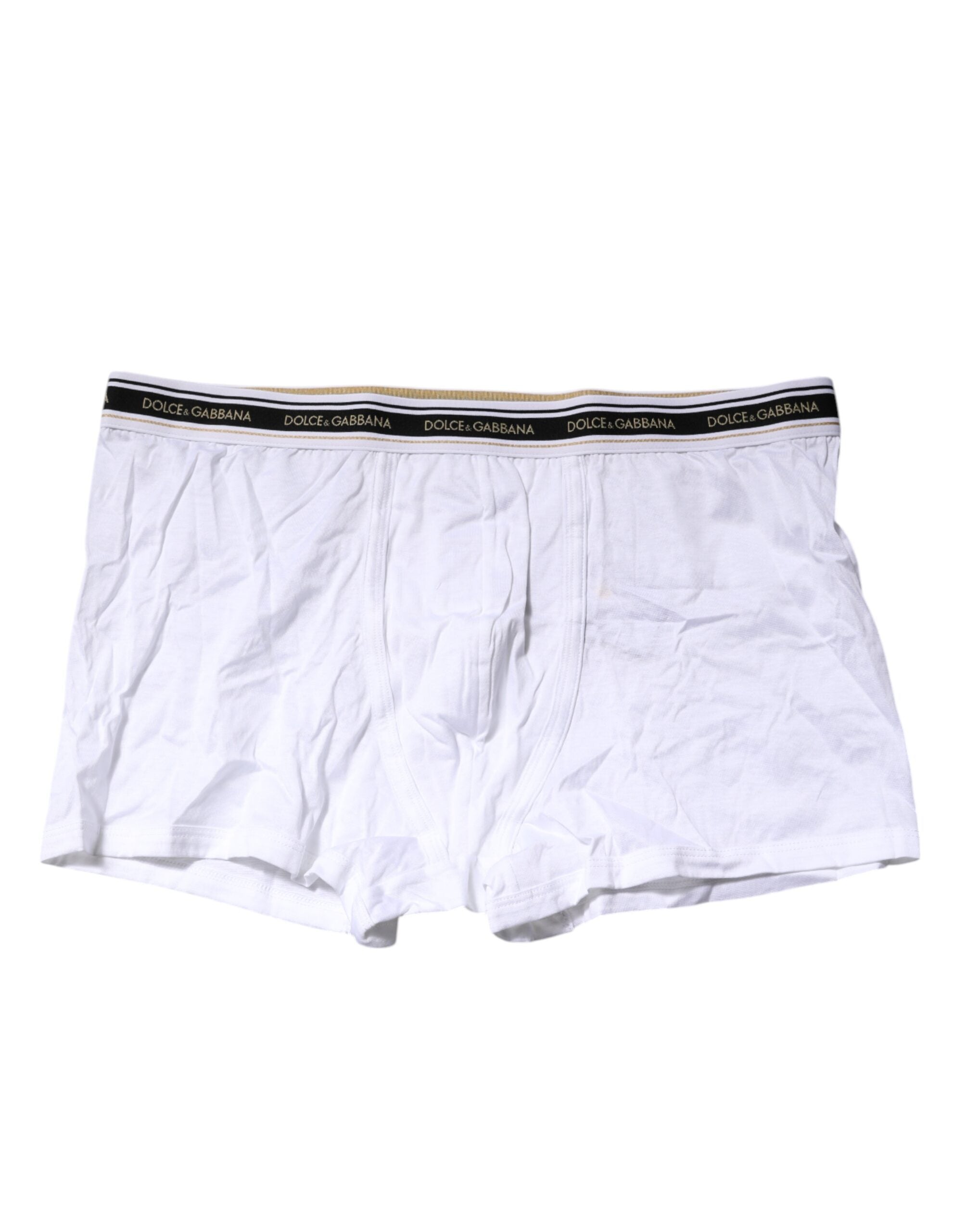 Dolce & Gabbana White Cotton Stretch Regular Boxer Underwear