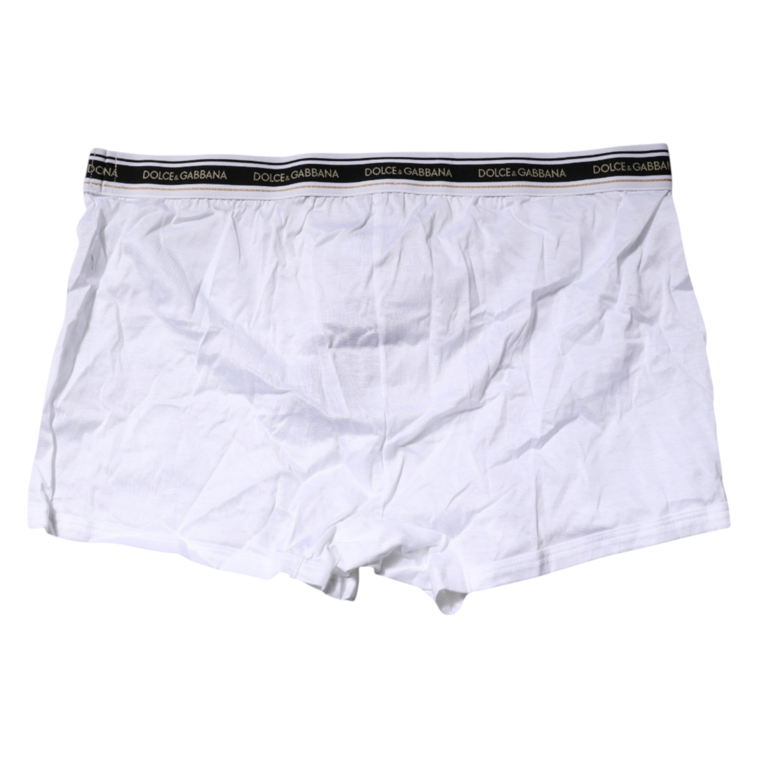 Dolce & Gabbana White Cotton Stretch Regular Boxer Underwear