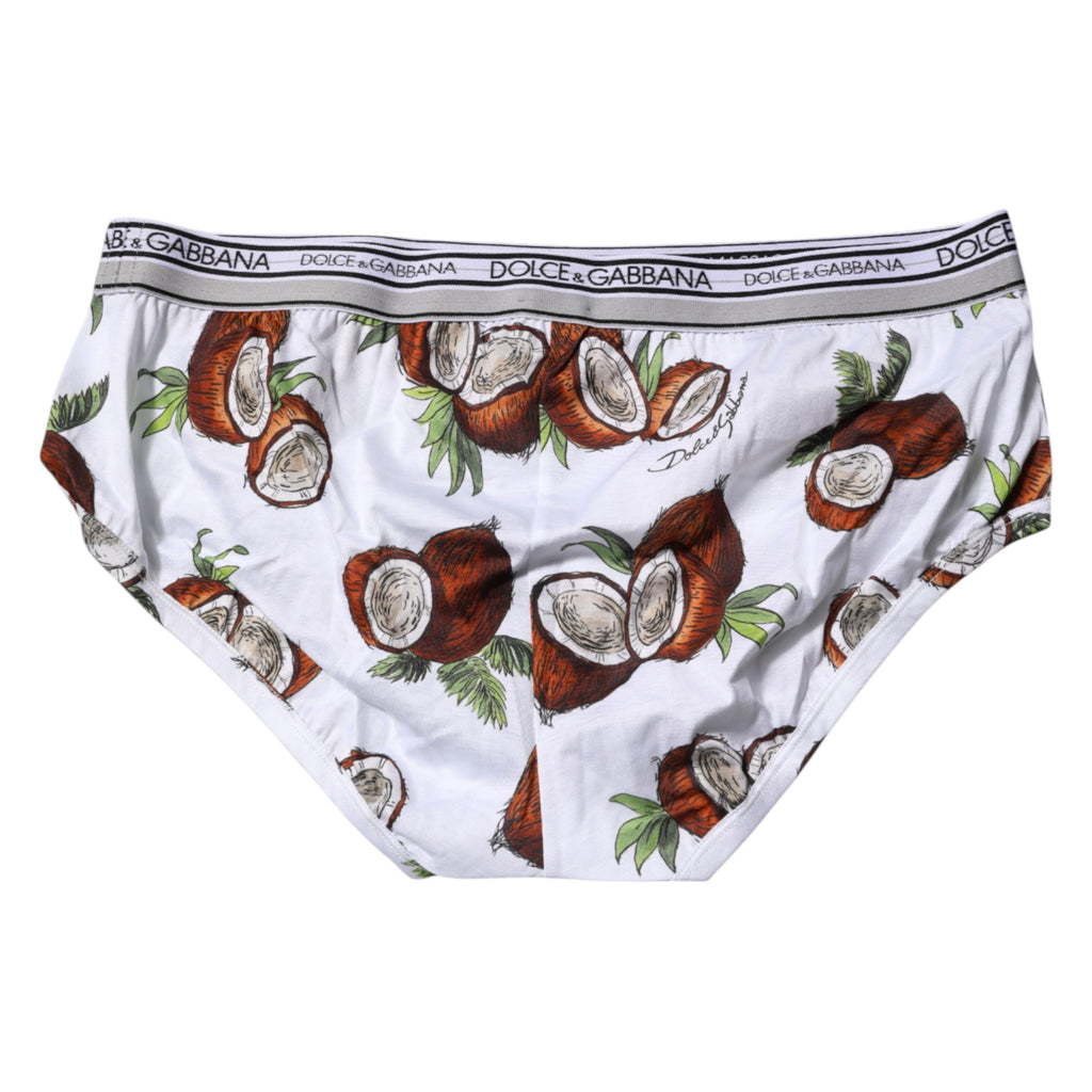 Dolce & Gabbana White Coconut Printed Regular Brief Underwear