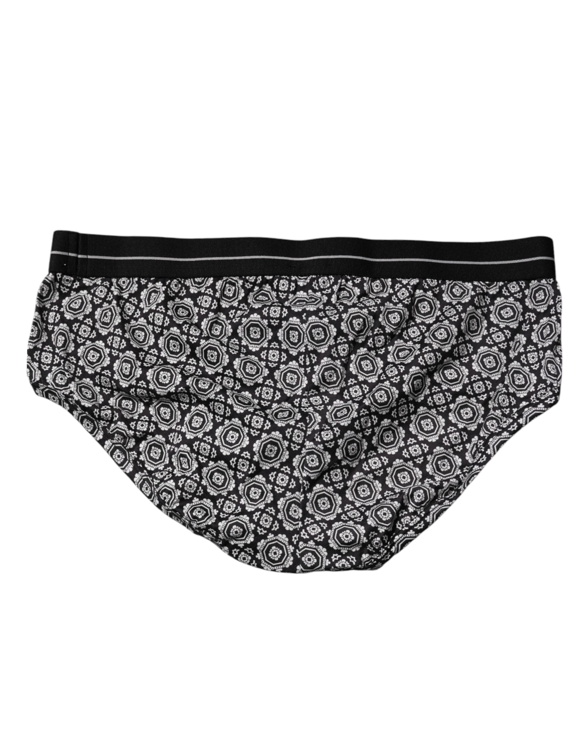 Dolce & Gabbana Black White Patterned Regular Brief Underwear
