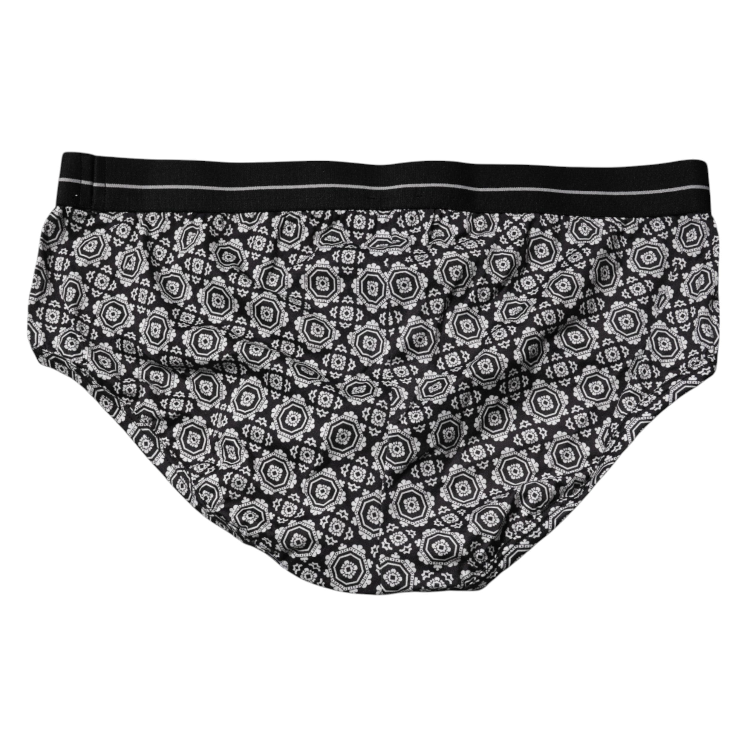 Dolce & Gabbana Black White Patterned Regular Brief Underwear