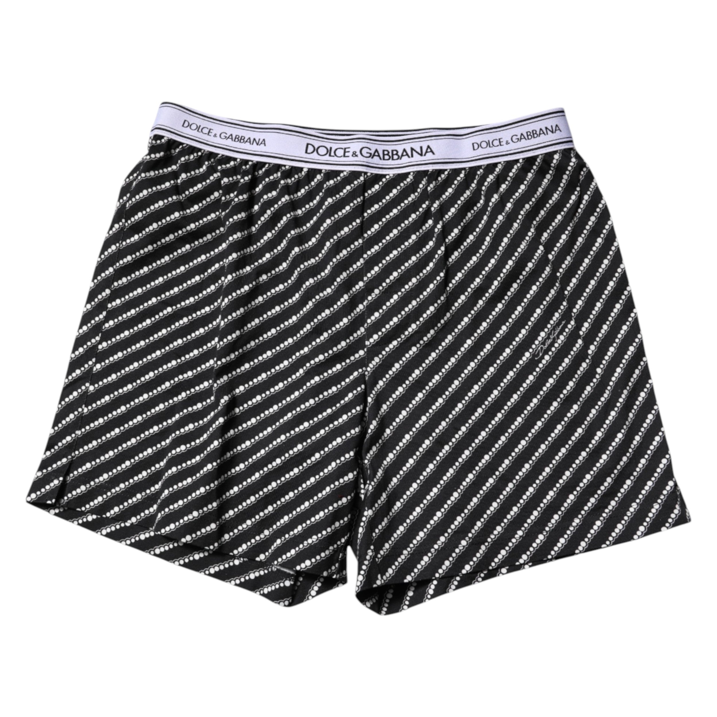 Dolce & Gabbana Black White Cotton Men Boxer Shorts Underwear