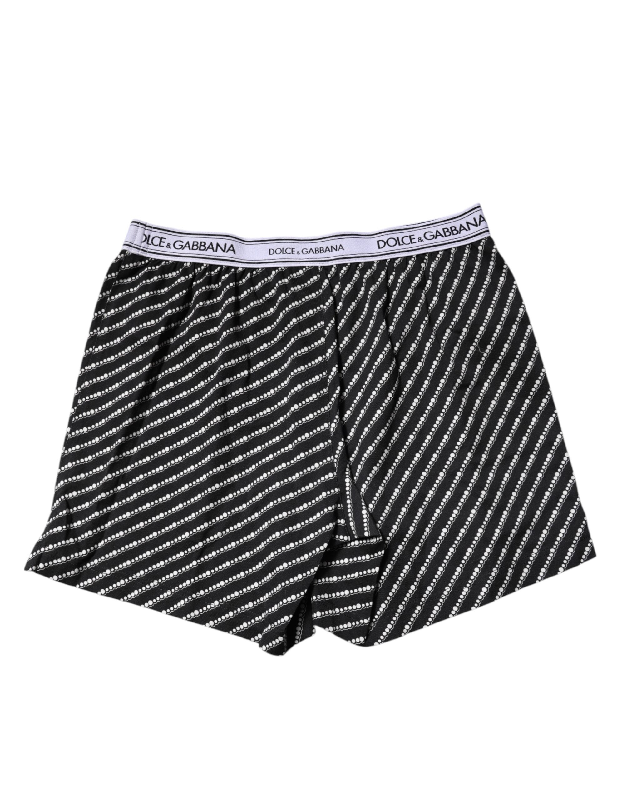 Dolce & Gabbana Black White Cotton Men Boxer Shorts Underwear