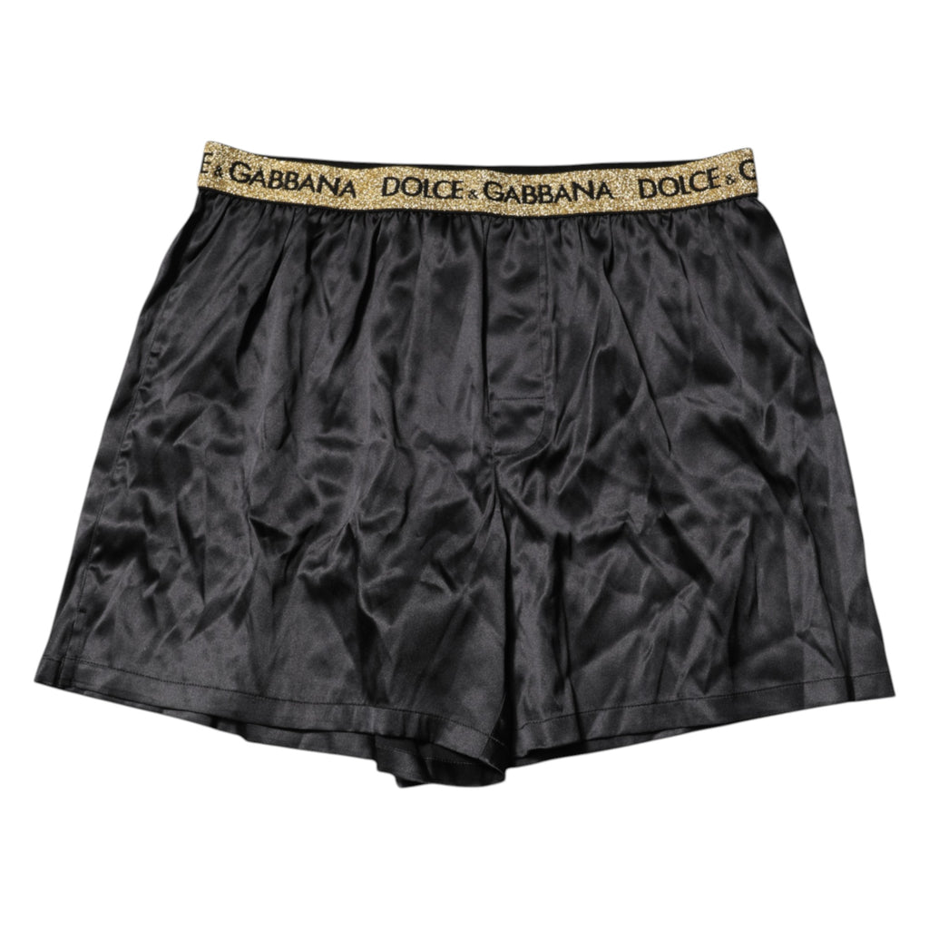 Dolce & Gabbana Black Logo Waist Regular Boxer Shorts Underwear