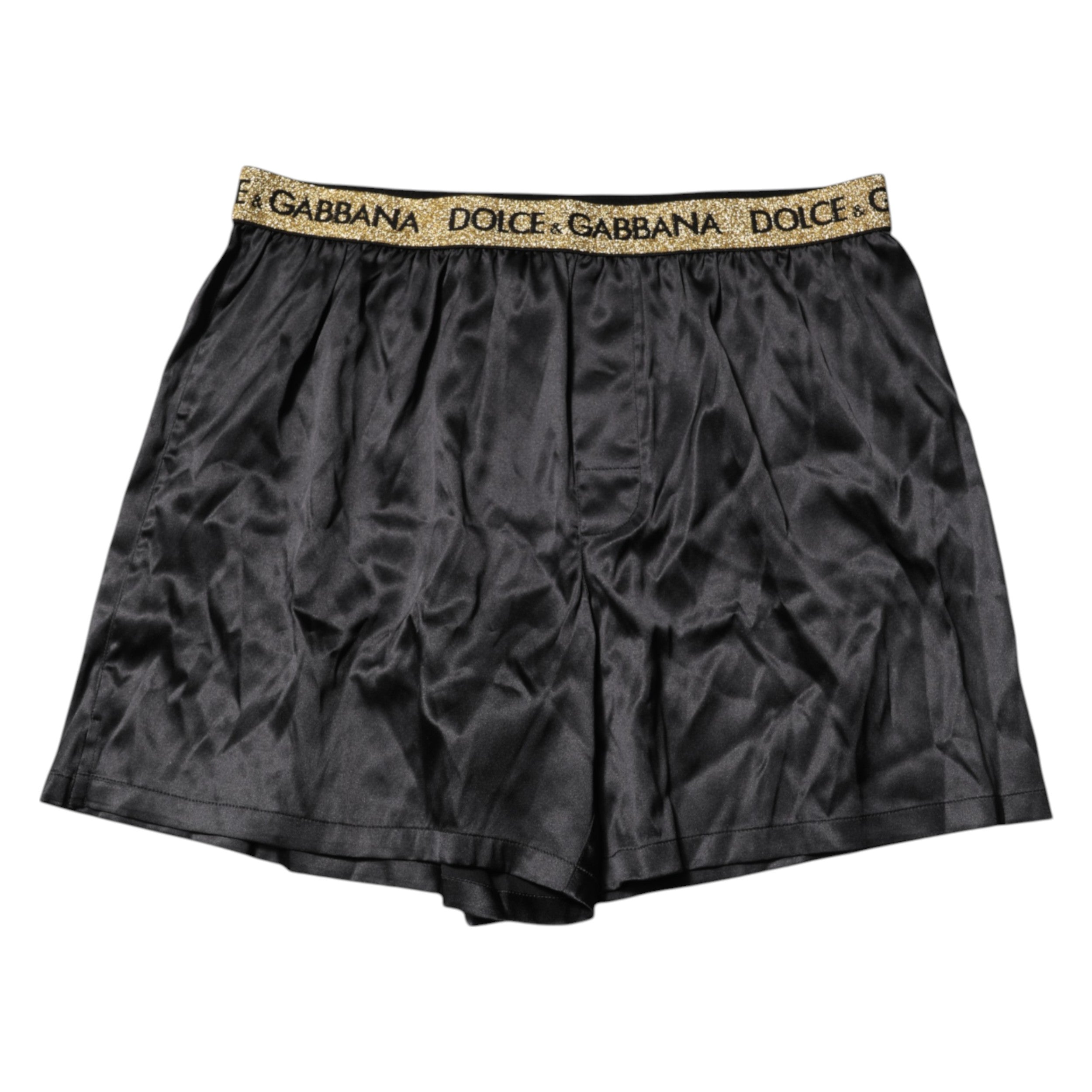 Dolce & Gabbana Black Logo Waist Regular Boxer Shorts Underwear