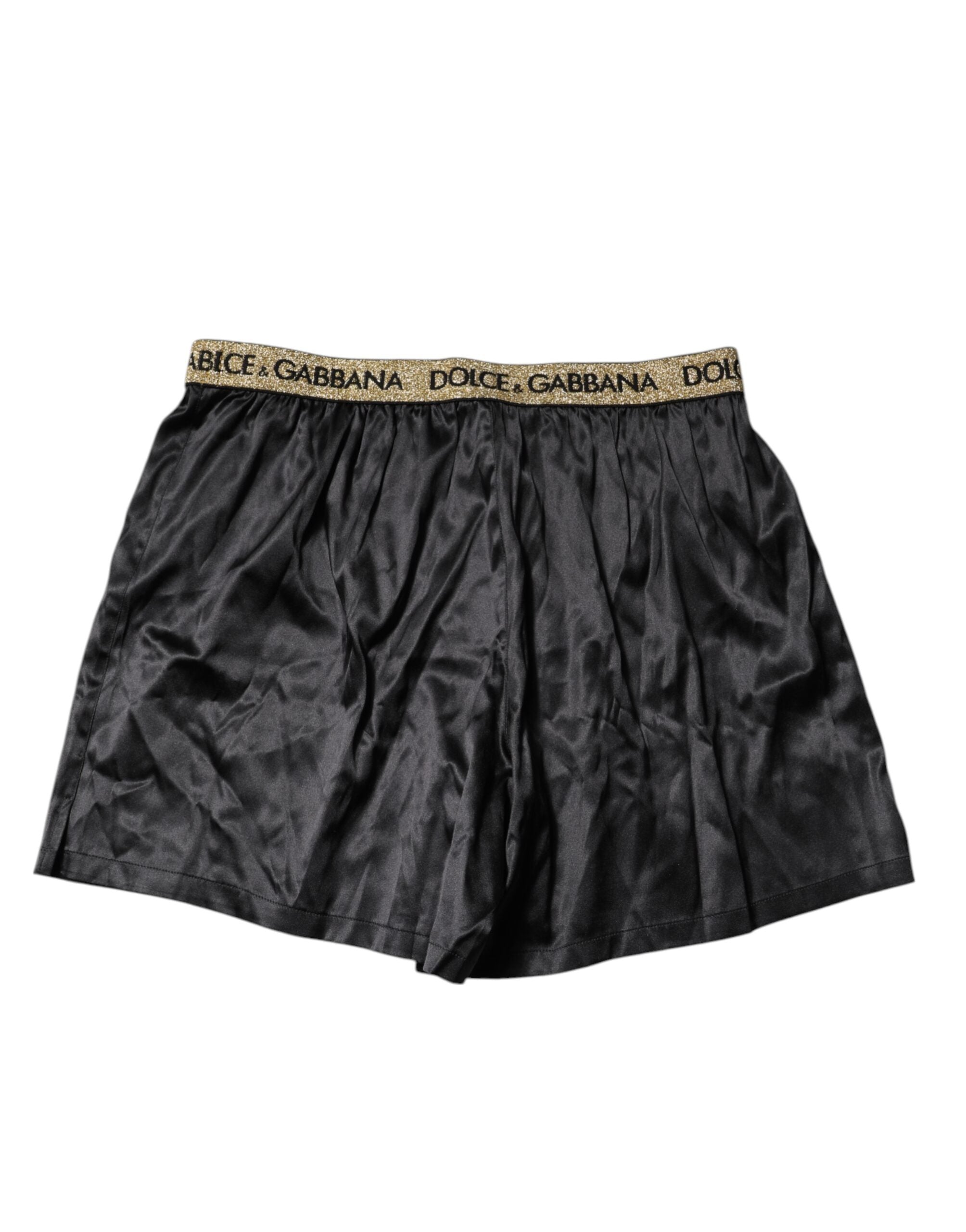 Dolce & Gabbana Black Logo Waist Regular Boxer Shorts Underwear