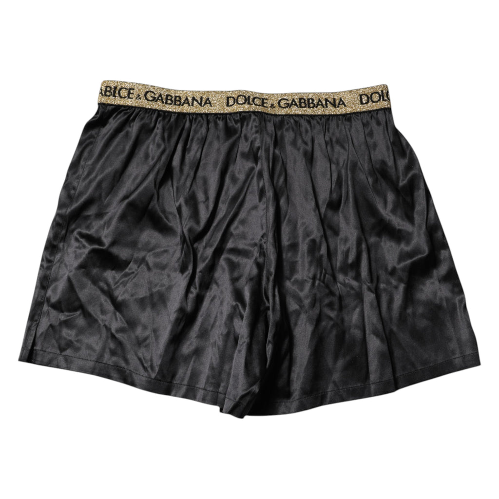 Dolce & Gabbana Black Logo Waist Regular Boxer Shorts Underwear