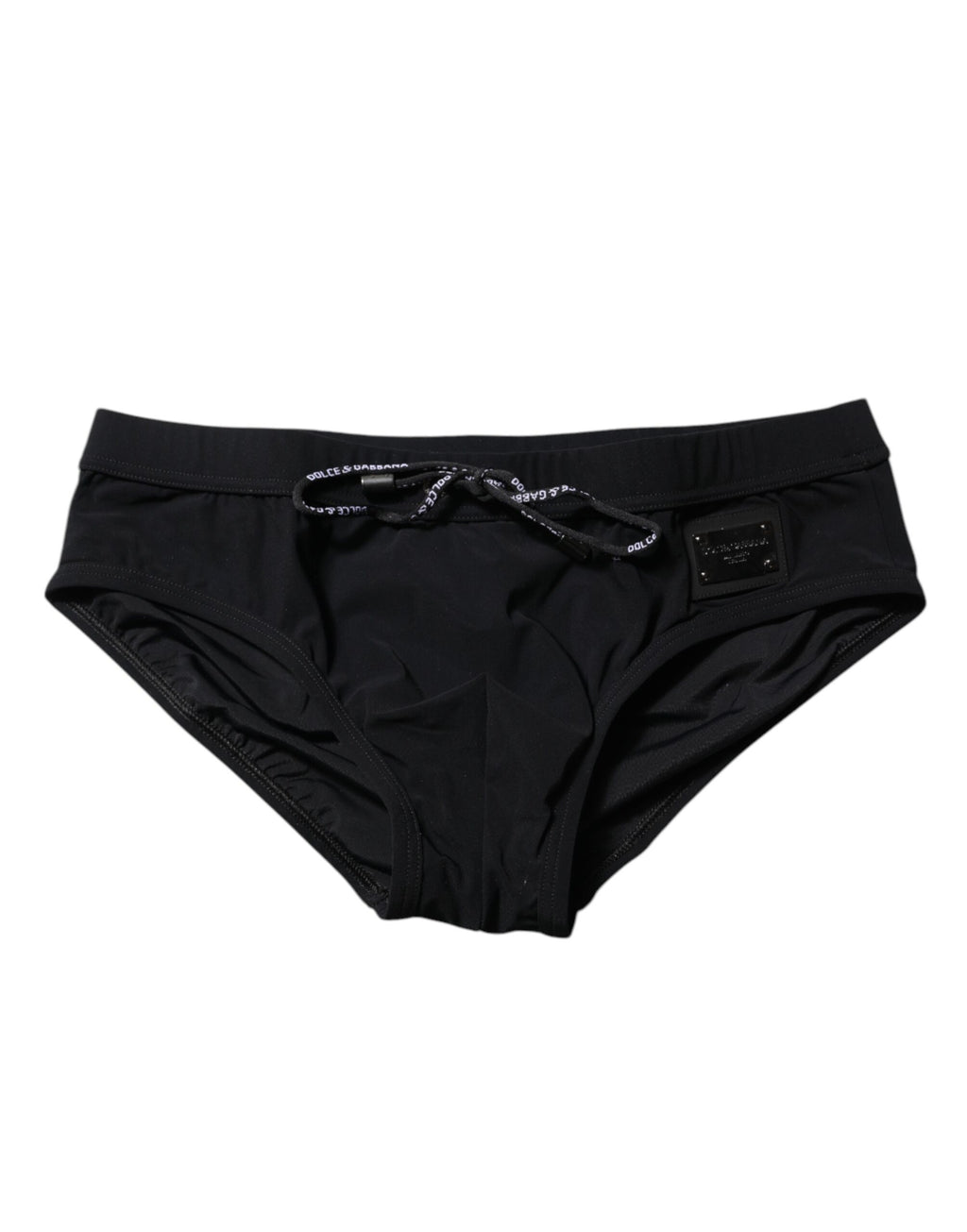 Dolce & Gabbana Black Logo Plaque Men Beachwear Brief Swimwear