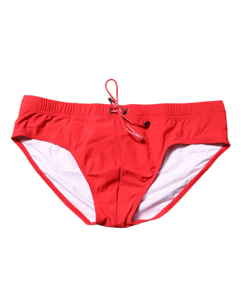Dolce & Gabbana Red Logo Waist Men Beachwear Brief Swimwear