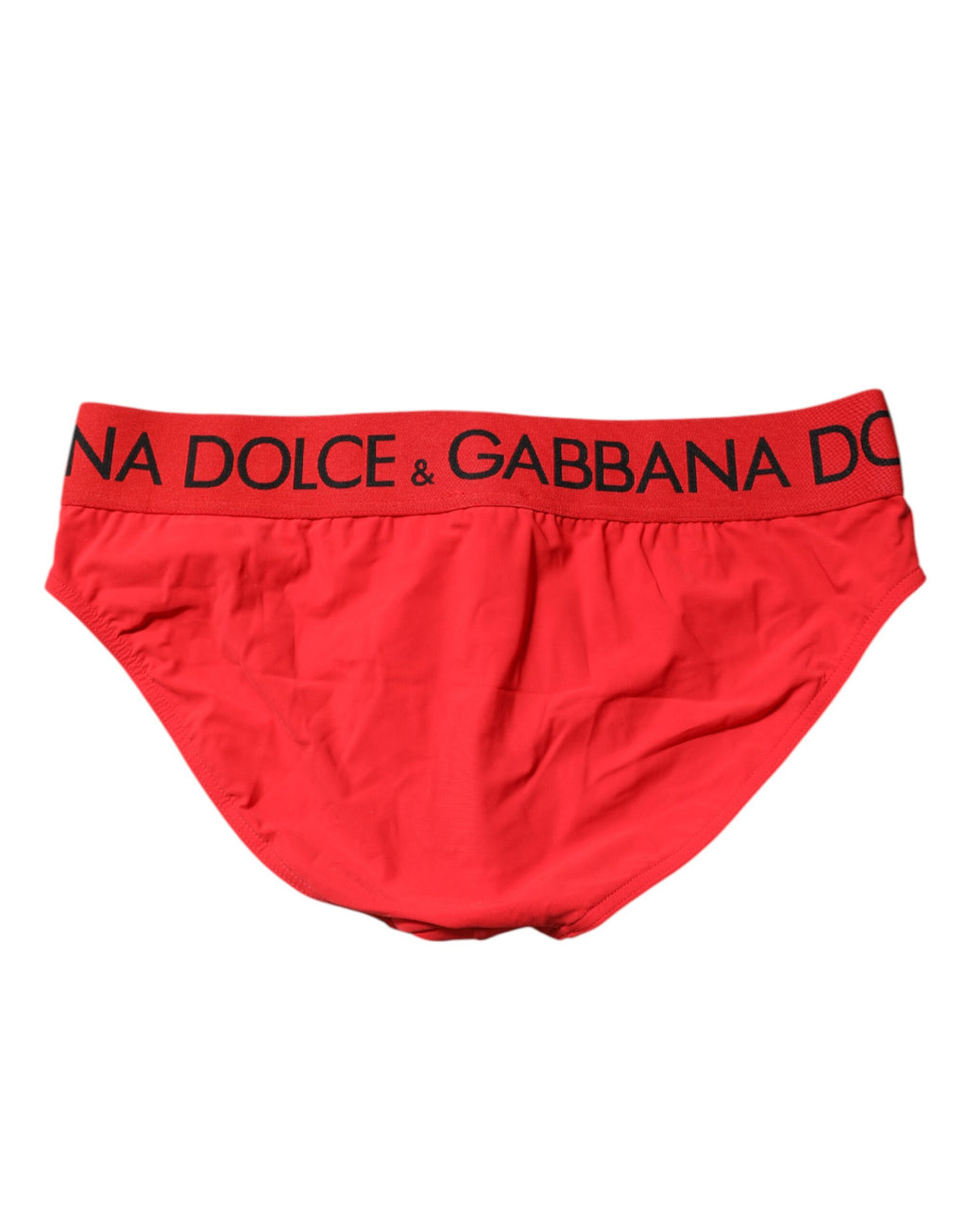 Dolce & Gabbana Red Logo Waist Men Beachwear Brief Swimwear