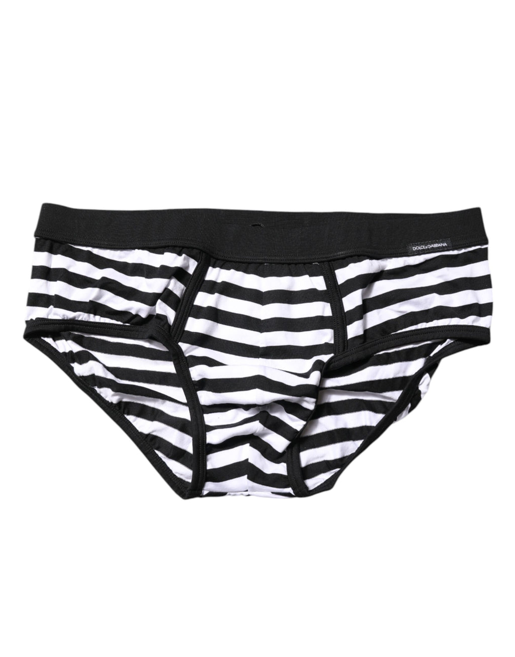 Dolce & Gabbana Black White Striped Men Regular Brief Underwear