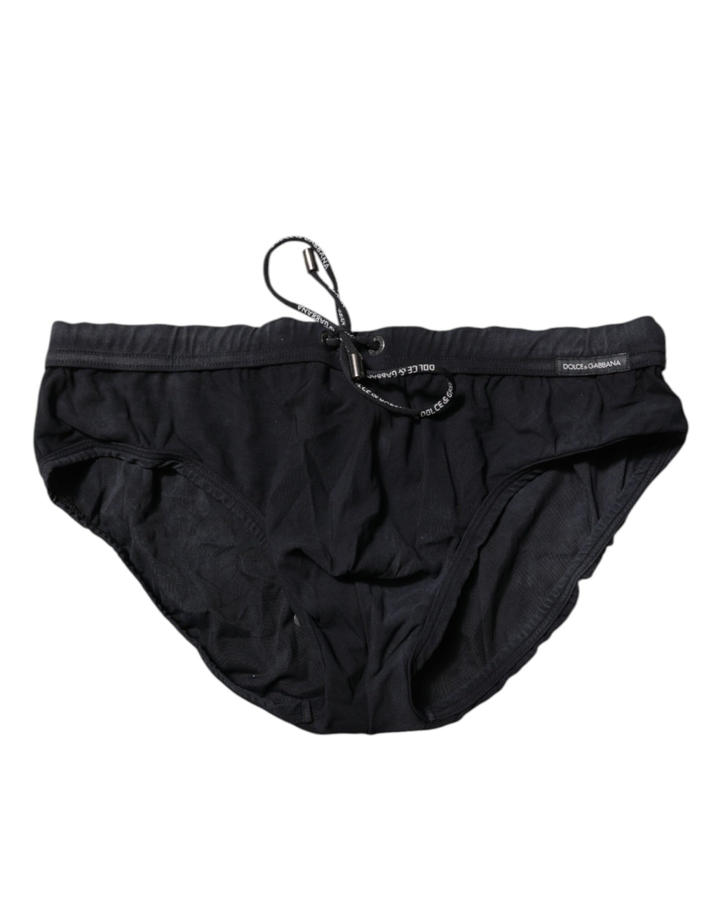 Dolce & Gabbana Black Drawstring Men Beachwear Brief Swimwear
