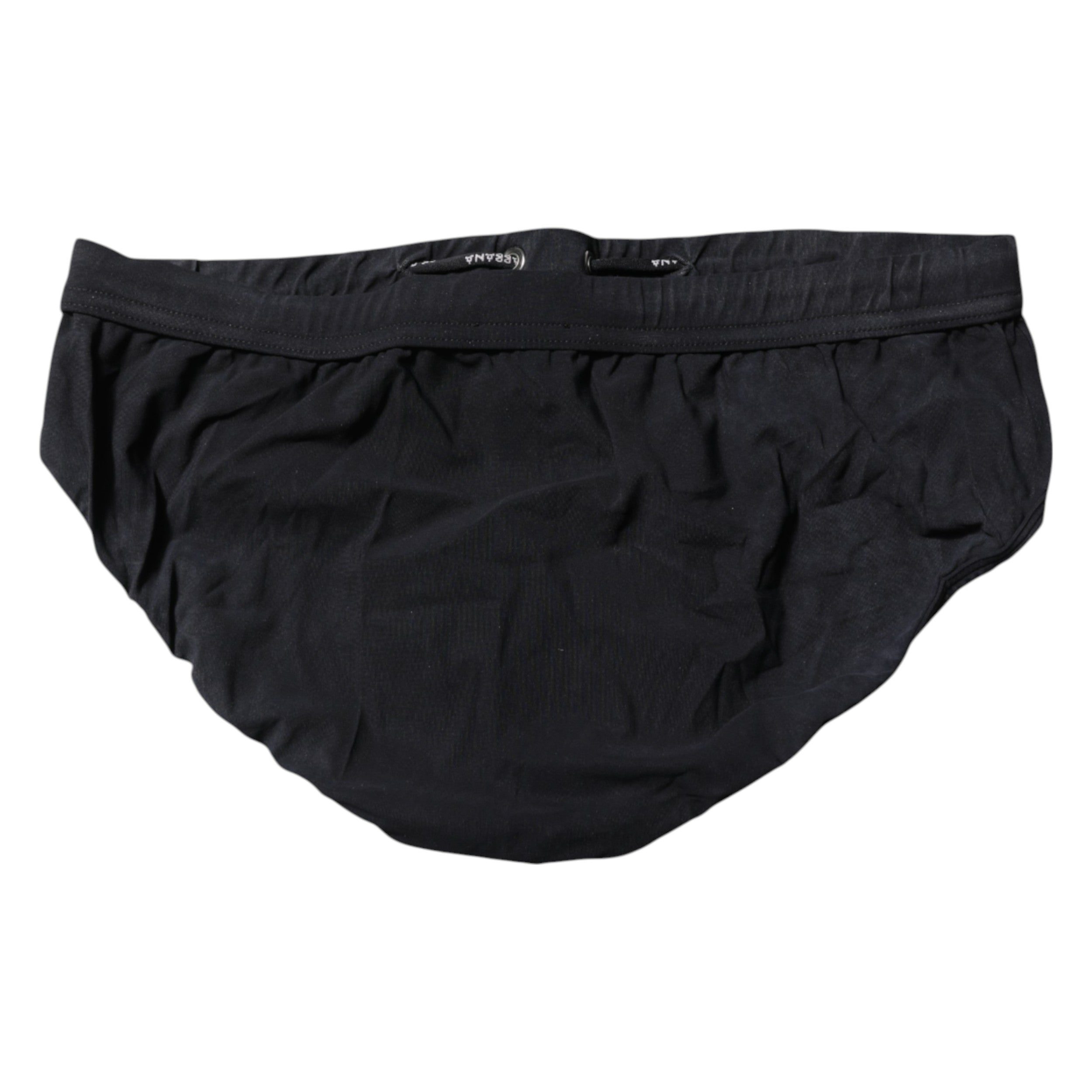 Dolce & Gabbana Black Drawstring Men Beachwear Brief Swimwear