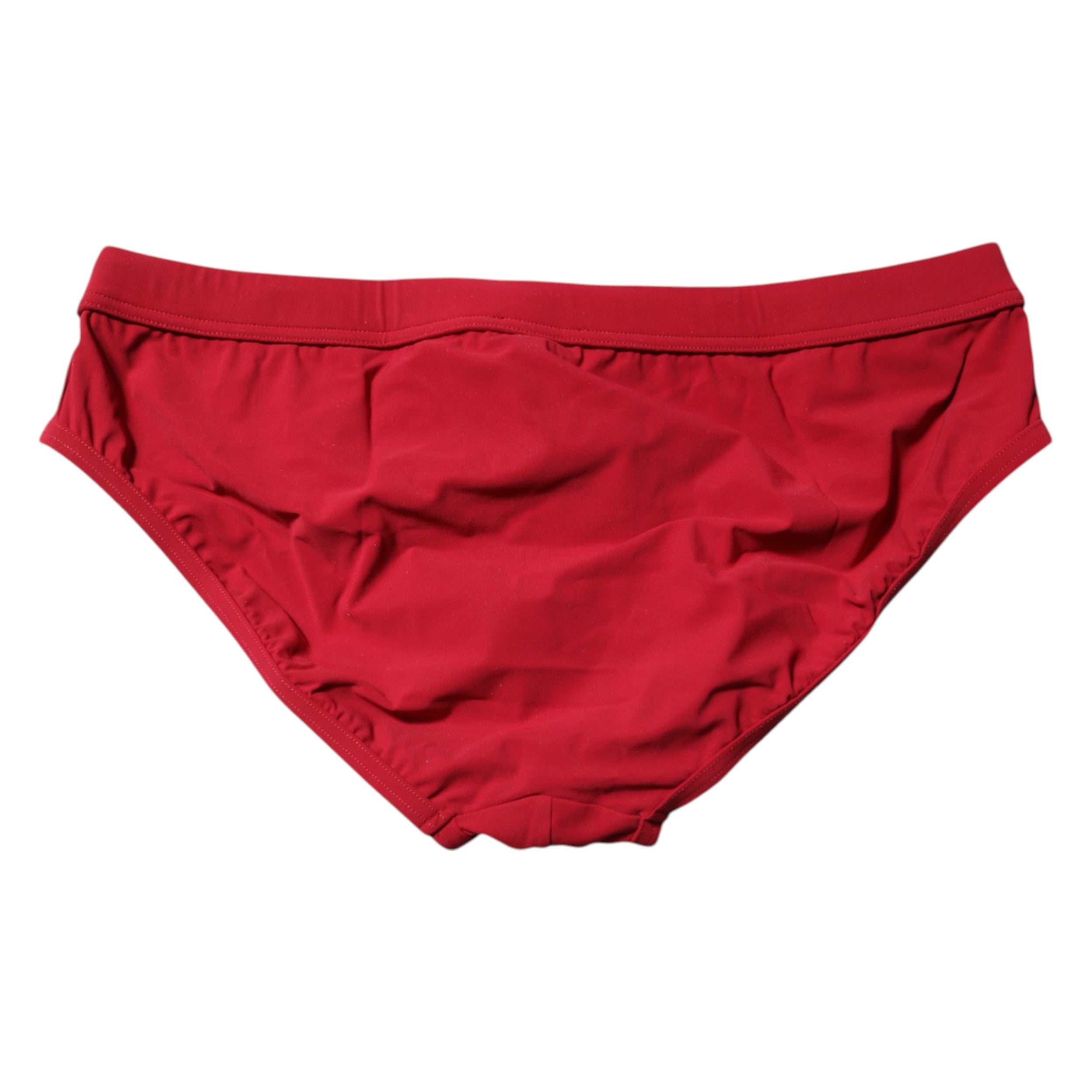 Dolce & Gabbana Red Drawstring Men Beachwear Brief Swimwear