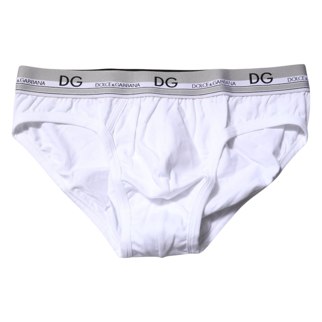 Dolce & Gabbana White Cotton Stretch Regular Brief Underwear