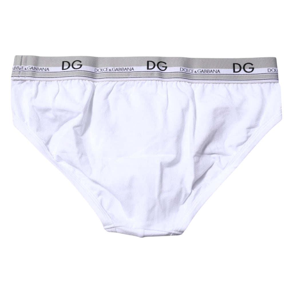 Dolce & Gabbana White Cotton Stretch Regular Brief Underwear