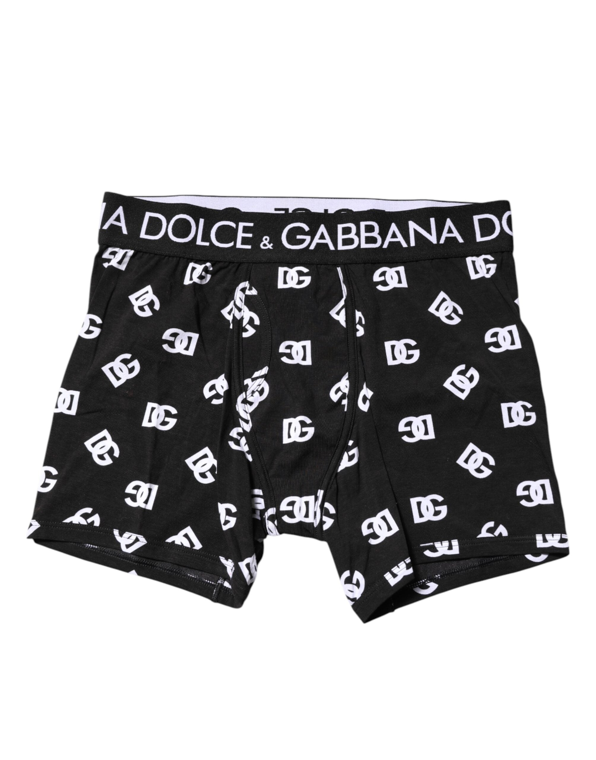 Dolce & Gabbana Black Logo Waist Regular Boxer Brief Underwear
