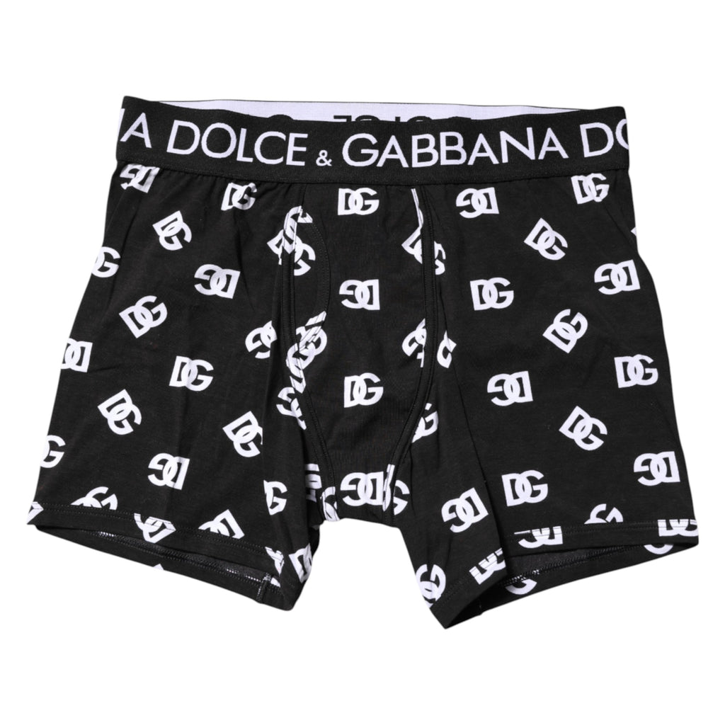 Dolce & Gabbana Black Logo Waist Regular Boxer Brief Underwear