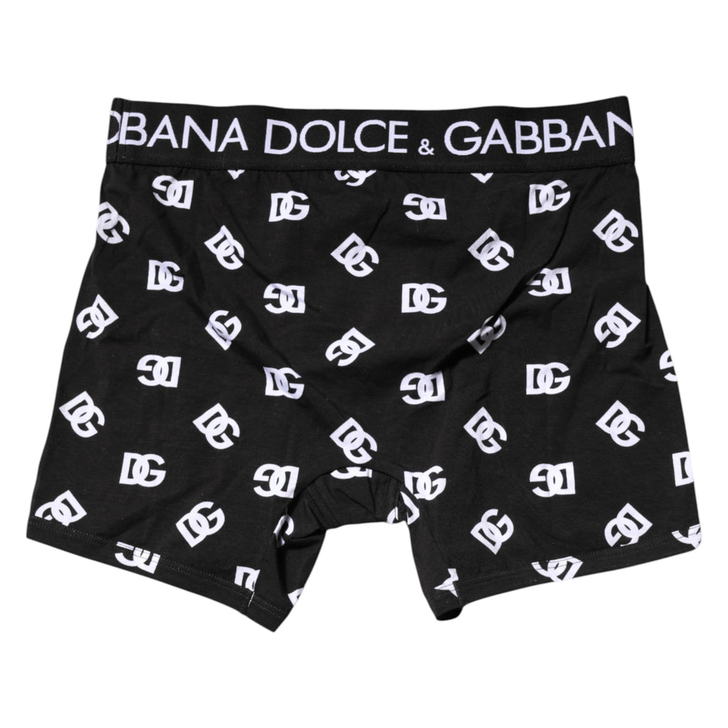 Dolce & Gabbana Black Logo Waist Regular Boxer Brief Underwear
