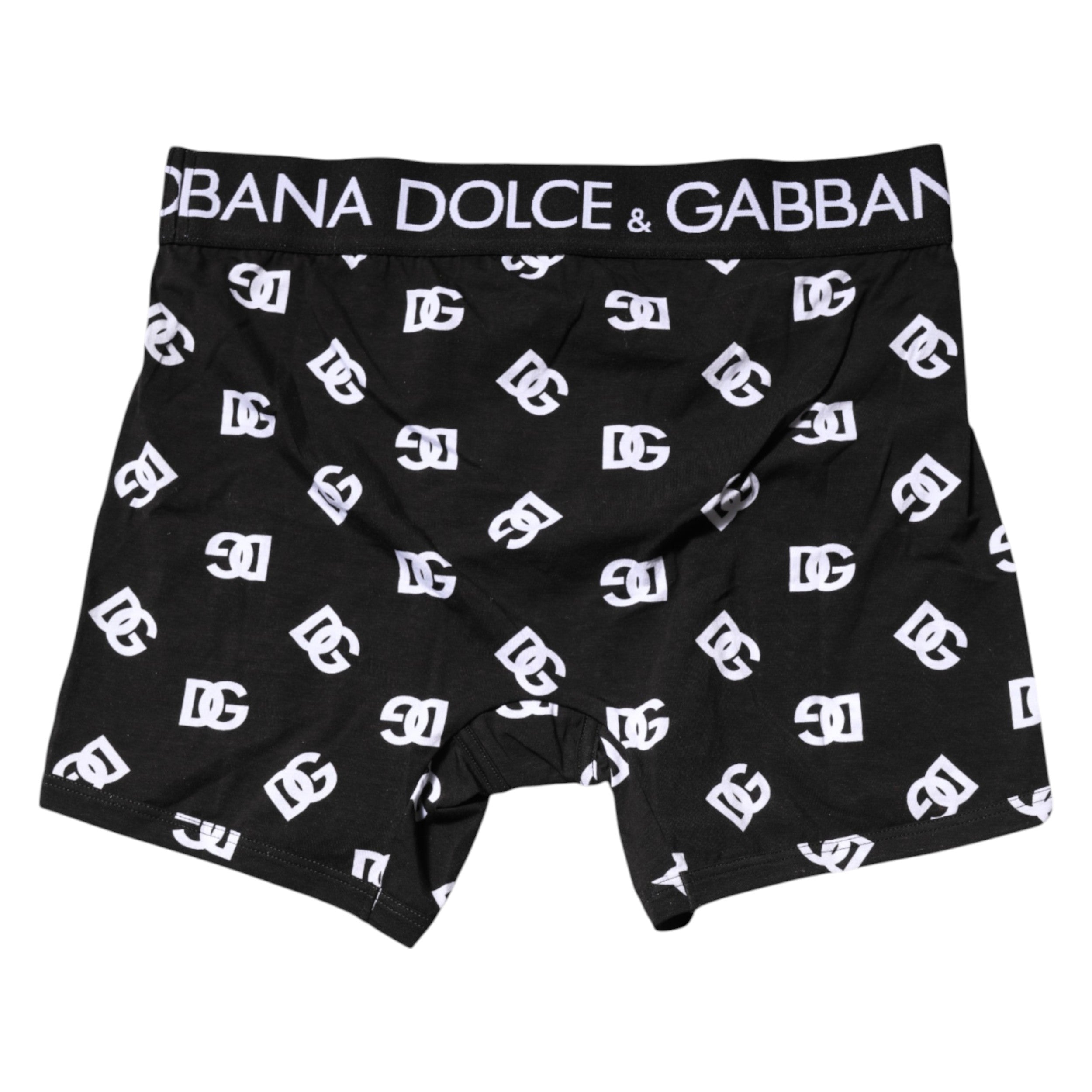 Dolce & Gabbana Black Logo Waist Regular Boxer Brief Underwear