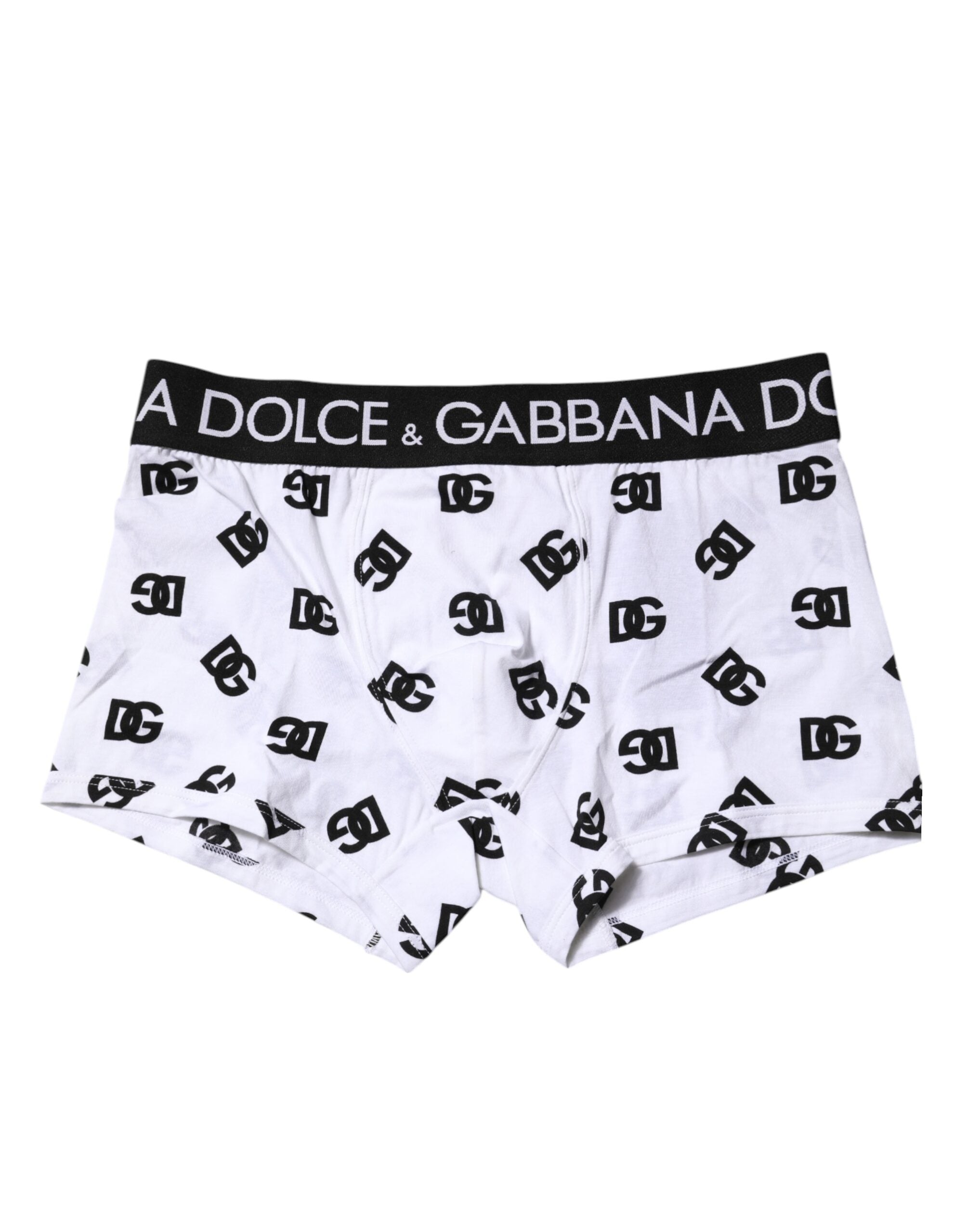 Dolce & Gabbana White Logo Waist Regular Boxer Brief Underwear