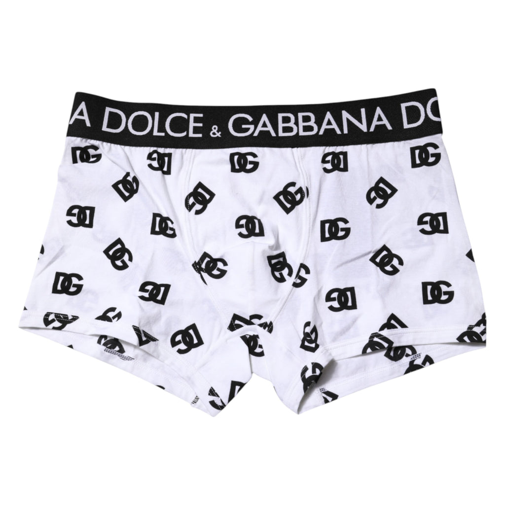 Dolce & Gabbana White Logo Waist Regular Boxer Brief Underwear