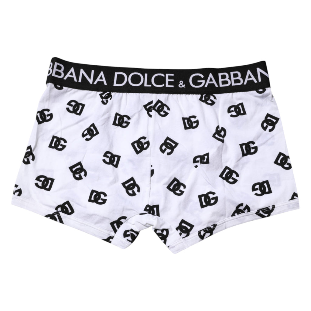 Dolce & Gabbana White Logo Waist Regular Boxer Brief Underwear