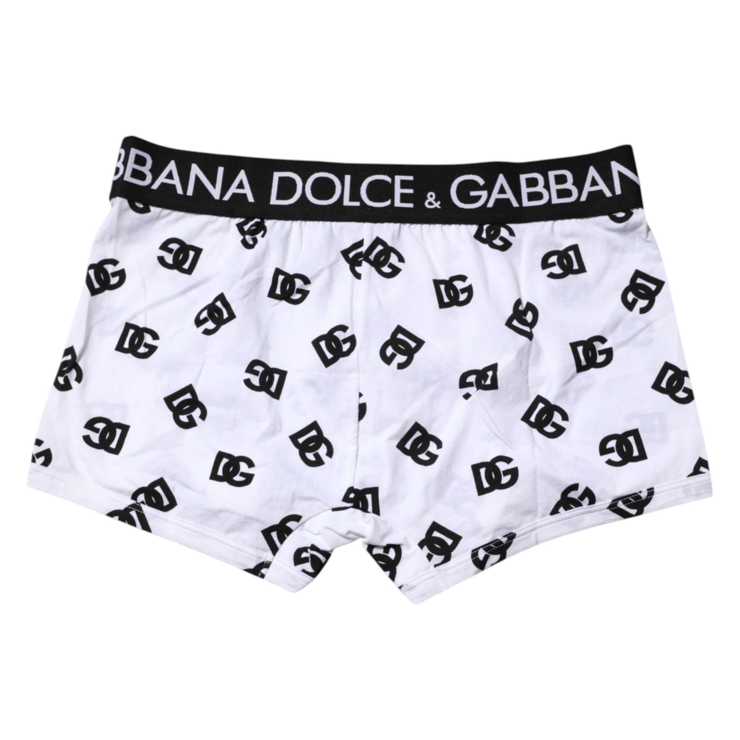 Dolce & Gabbana White Logo Waist Regular Boxer Brief Underwear