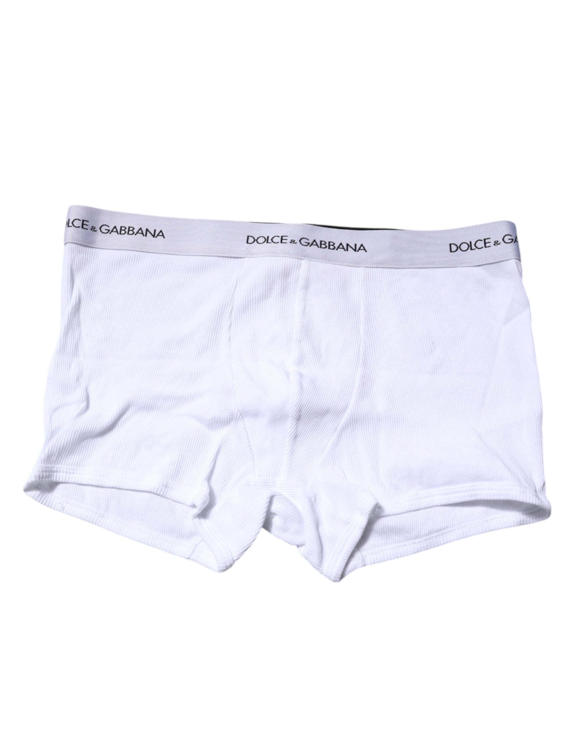 Dolce & Gabbana White Logo Waist Regular Boxer Brief Underwear