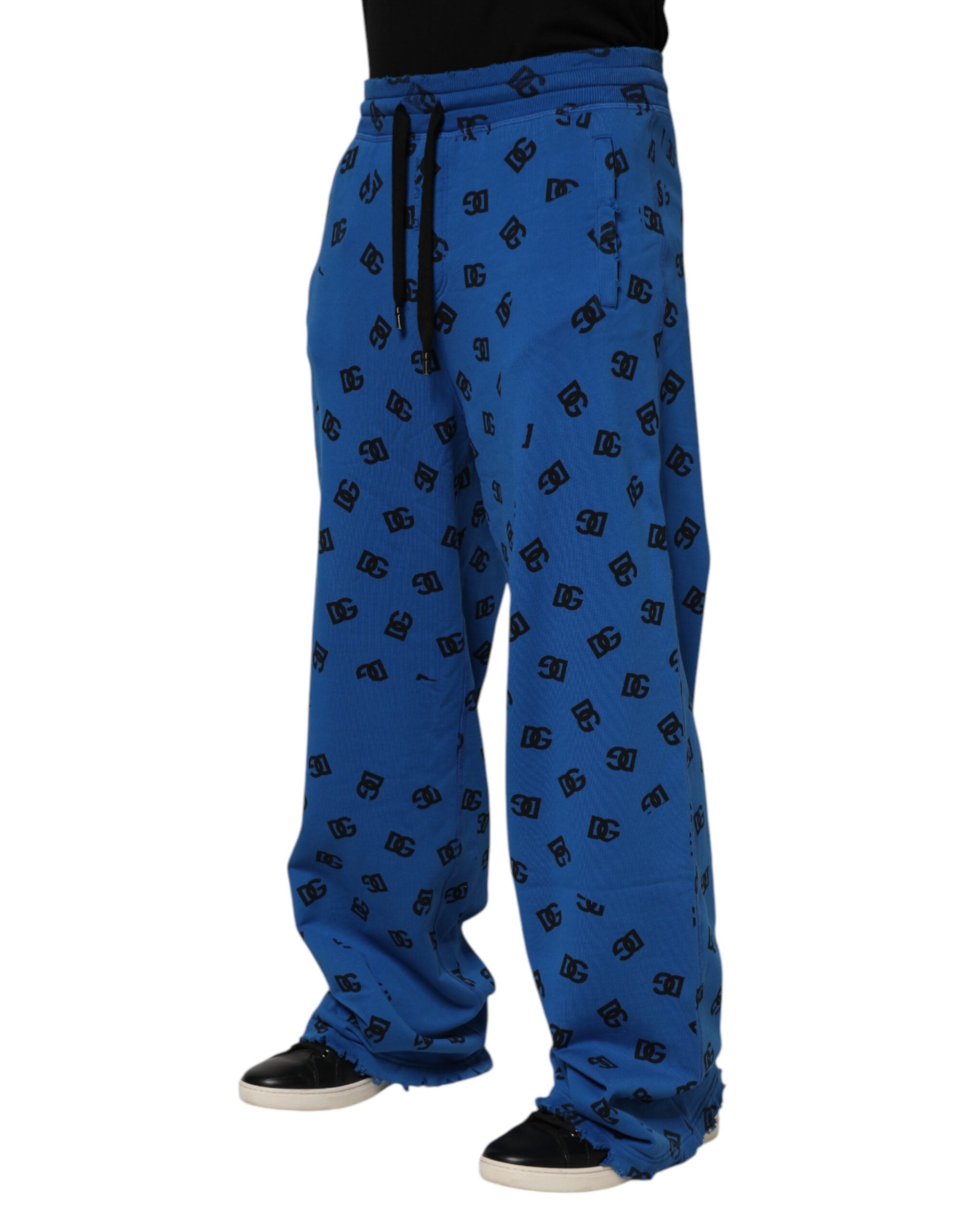 Dolce & Gabbana Blue Logo Print Jogger Men Sweatpants Pants