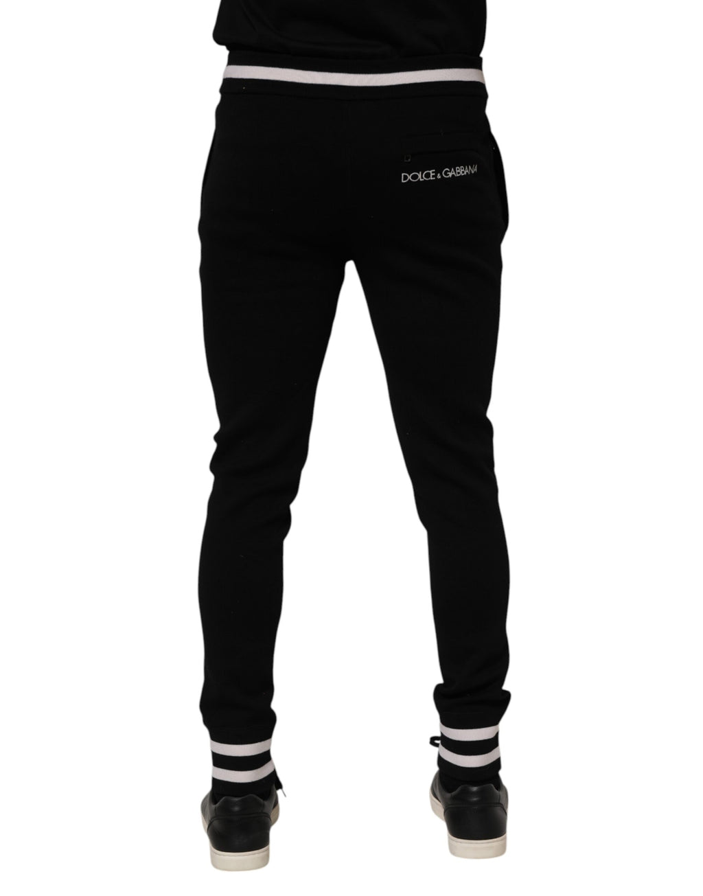 Dolce & Gabbana Black Cotton Men Jogger Sweatpants Pants
