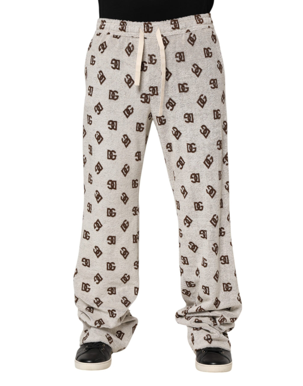 Dolce & Gabbana White Logo Print Jogger Men Sweatpants Pants