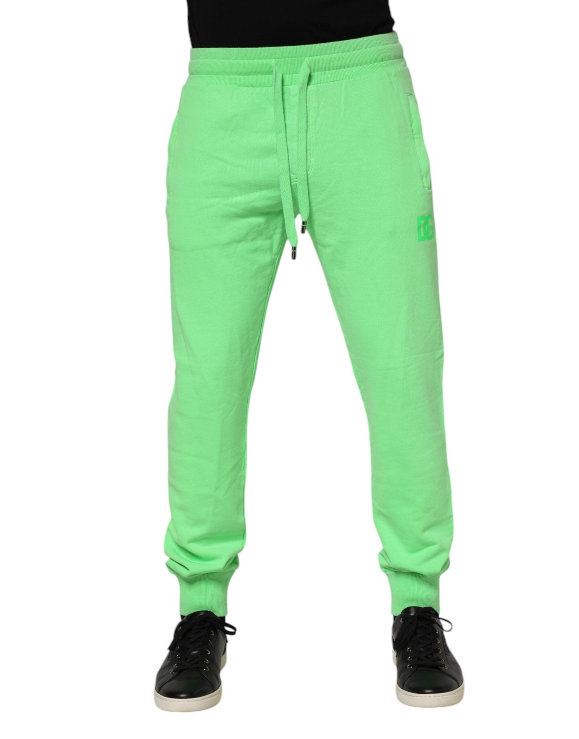 Dolce & Gabbana Green Cotton Men Jogger Sweatpants Pants